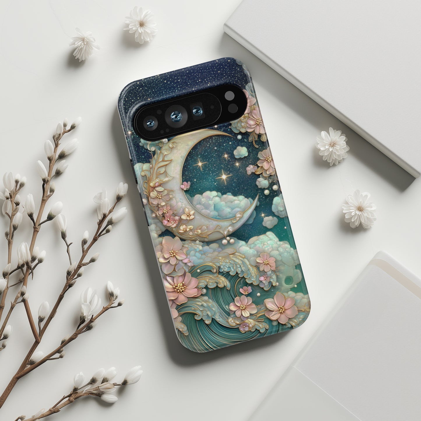 Dreamy Crescent Moon Design Phone Case for Google Pixel