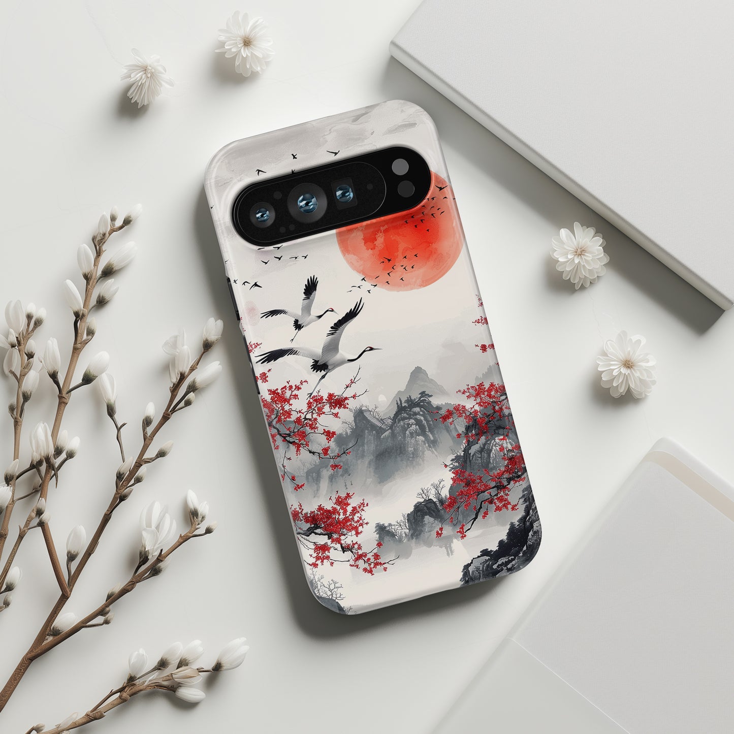 Elegant Japanese Landscape Art Design Phone Case for Google Pixel