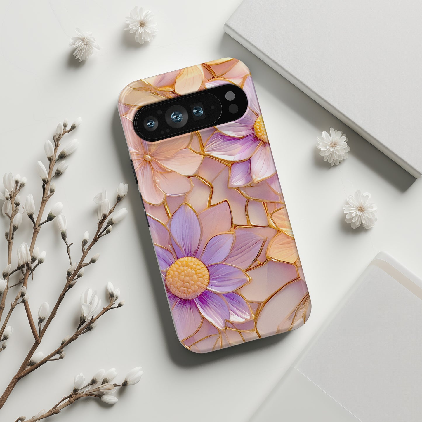 Elegant Pink Purple Floral Design Phone Case for Google Pixel