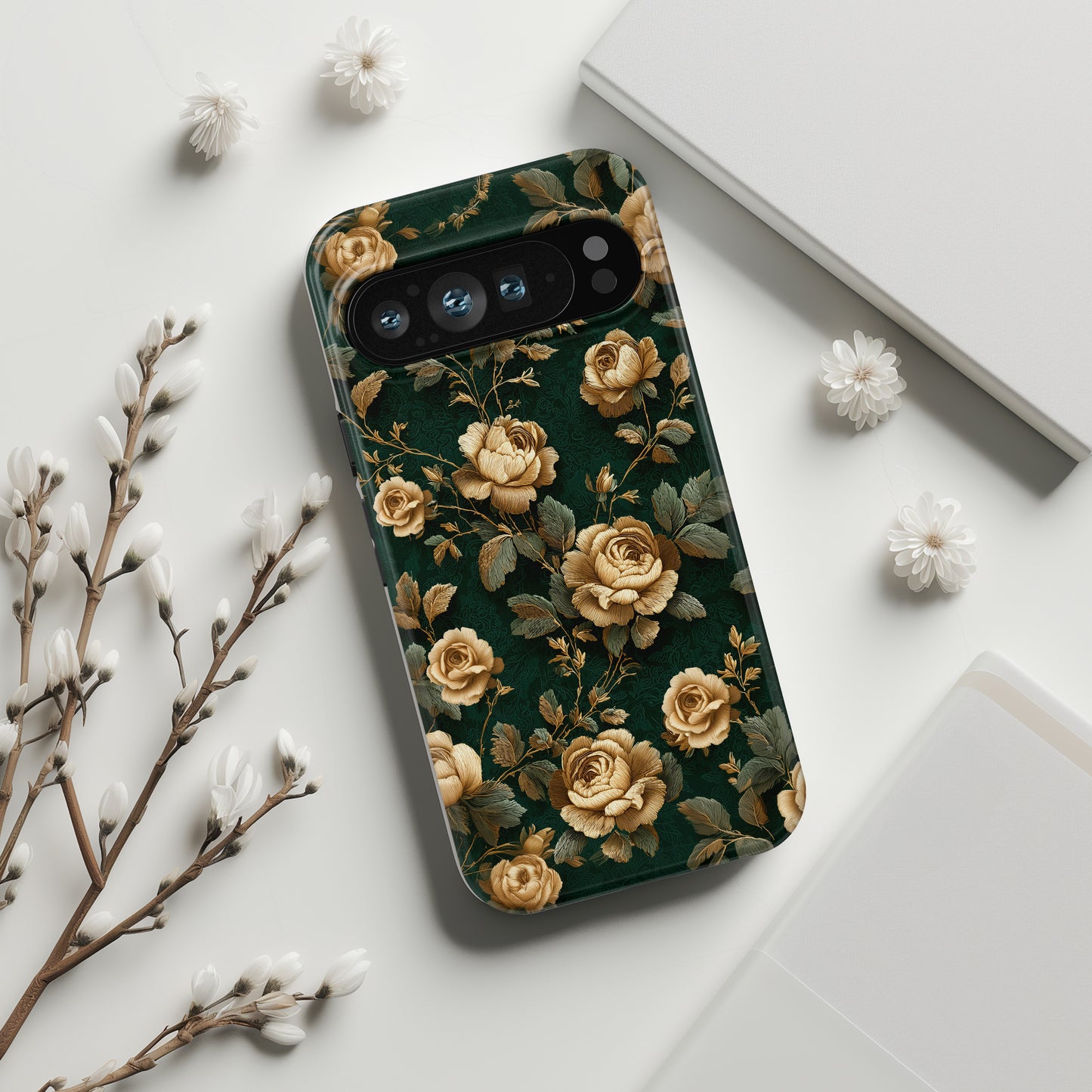 Emerald Bloom Design Phone Case for Google Pixel