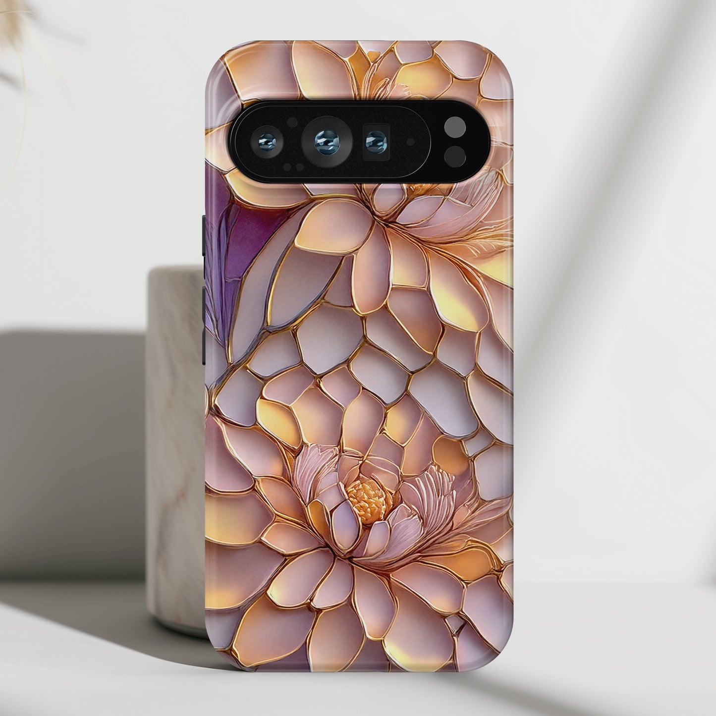 Enchanting Floral Stained Glass Design Phone Case for Google Pixel