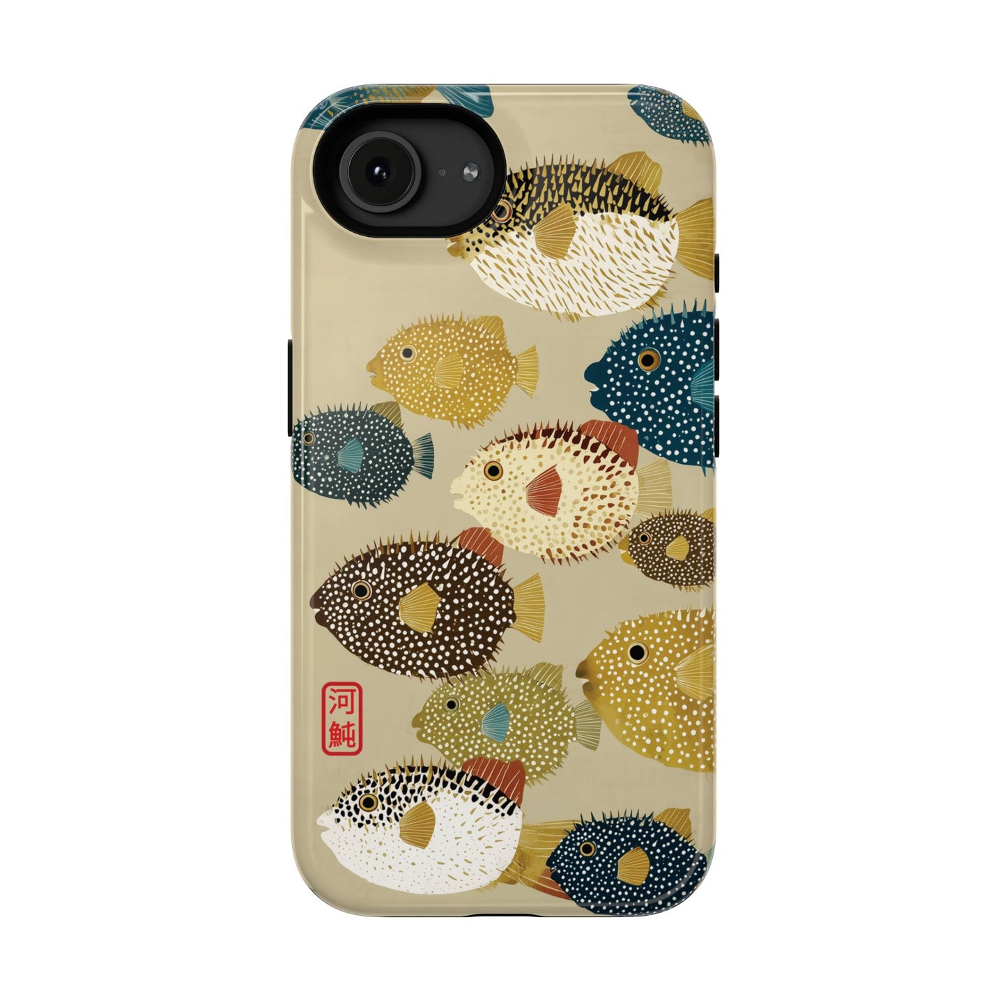 The Vintage Fugu β Retro Pufferfish Design iPhone Case