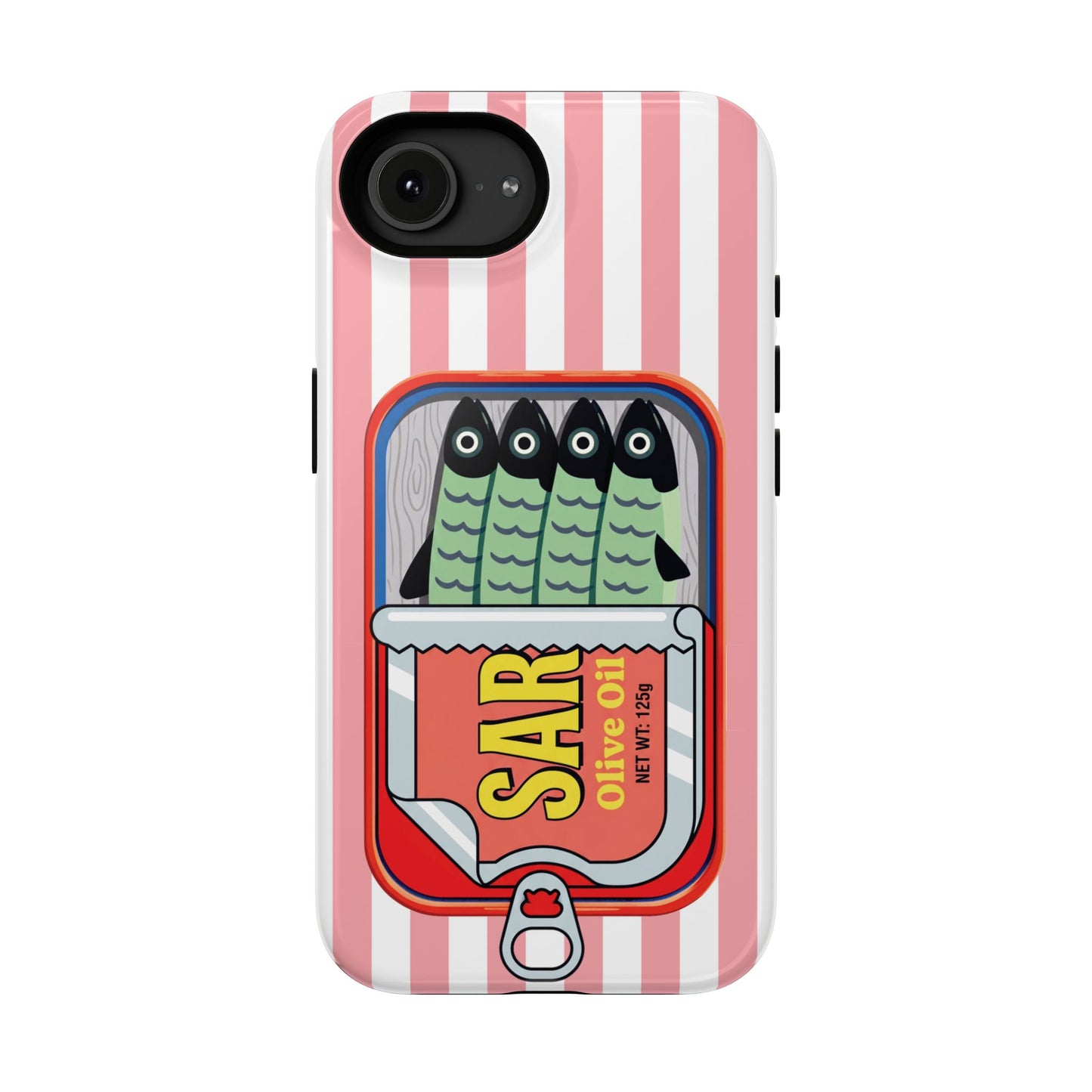 The Vintage Sardine Tin β Pop-Art Striped Design iPhone Case (Pink)