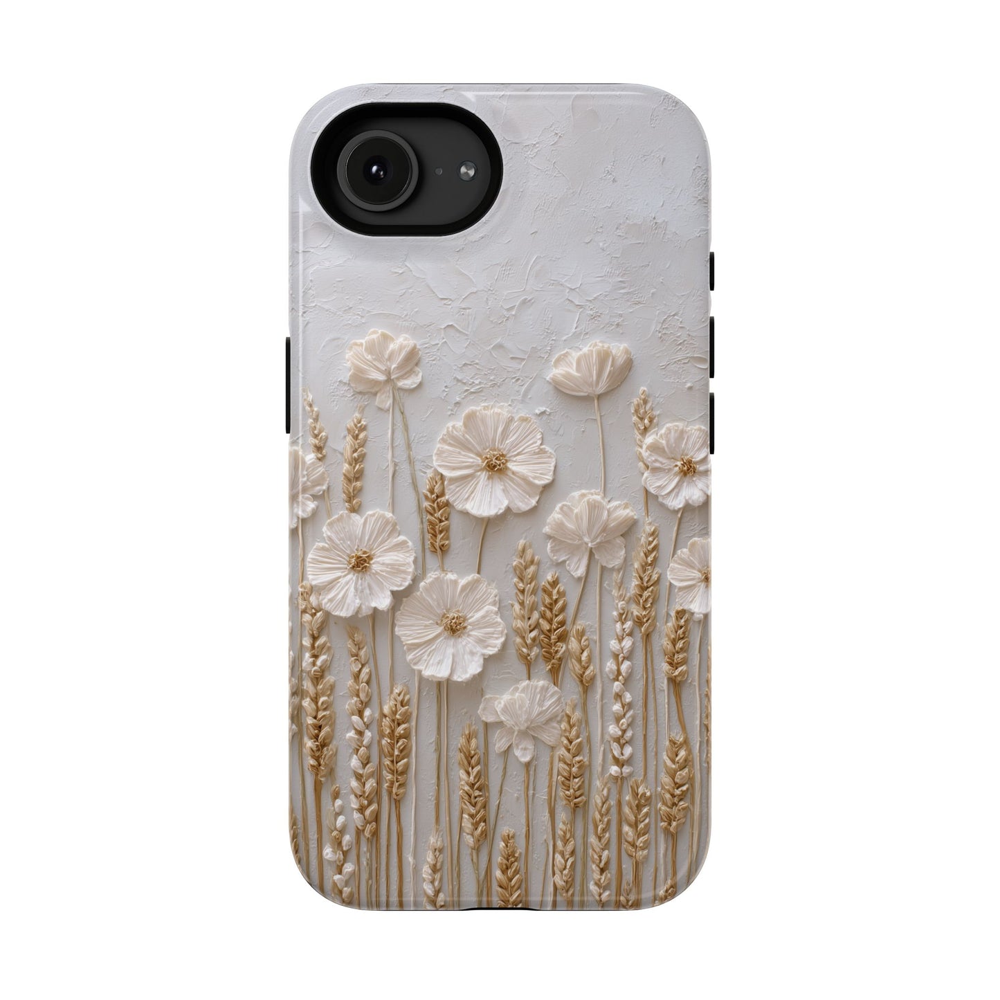 The Golden Meadow – 3D Impasto Botanical Design iPhone Case