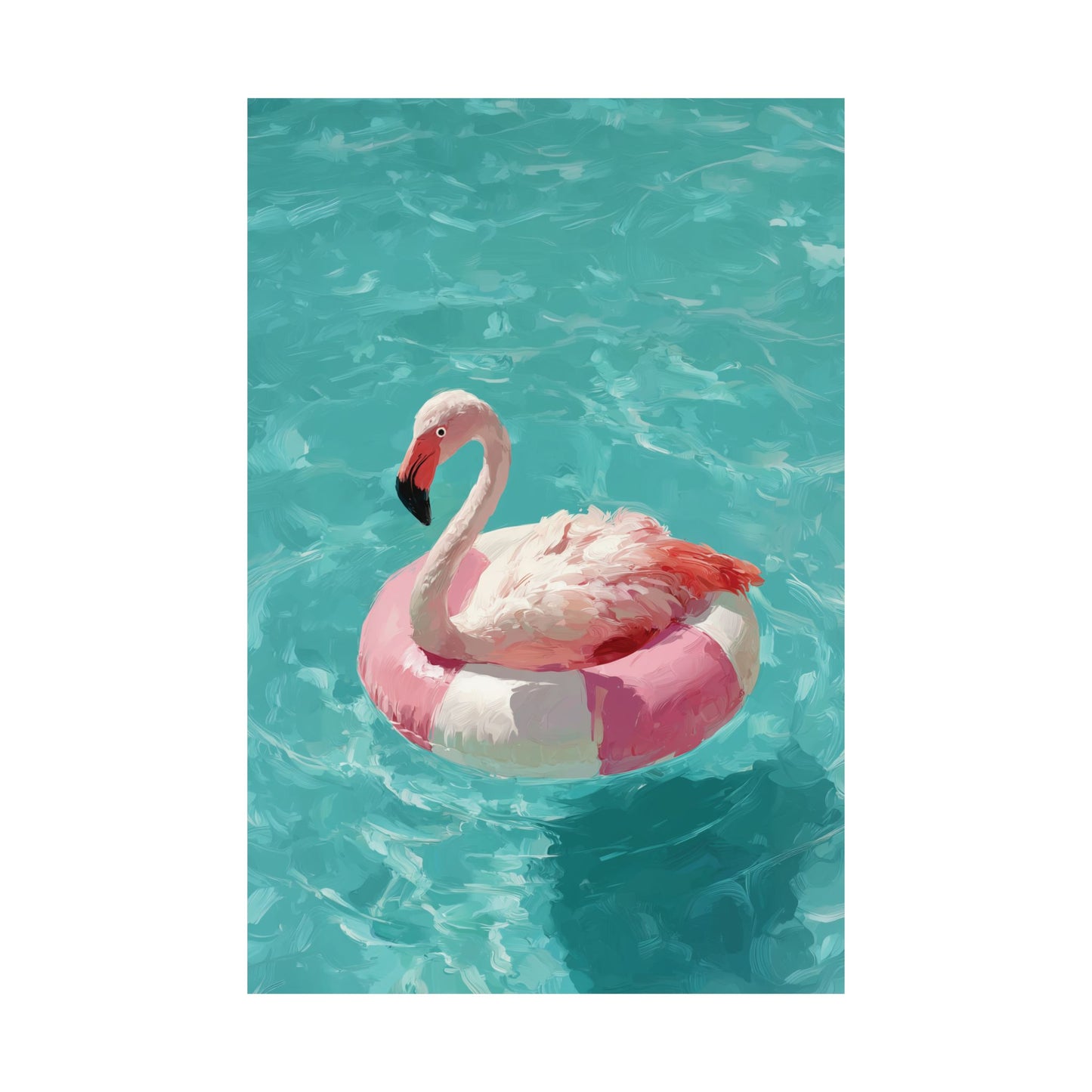 Out of Office Mode - The Poolside Flamingo Impressionist Summer Design Wall Art