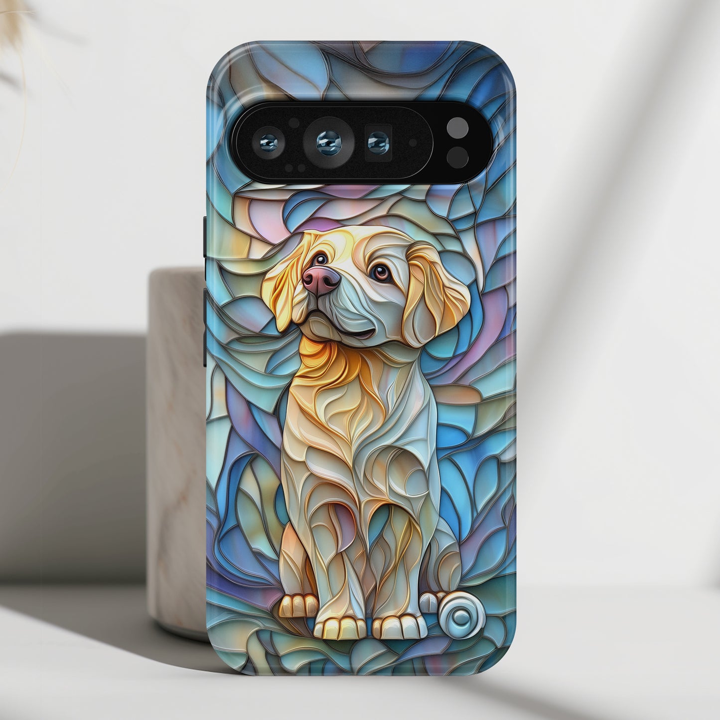Golden Retriever Puppy Stained Glass Design Phone Case for Google Pixel