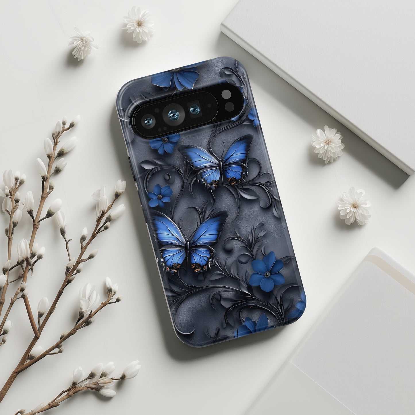 Gothic Floral Butterflies Design Phone Case for Google Pixel