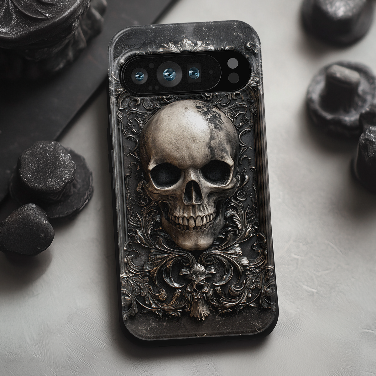 Gothic Skull Metalwork Design Phone Case for Google Pixel