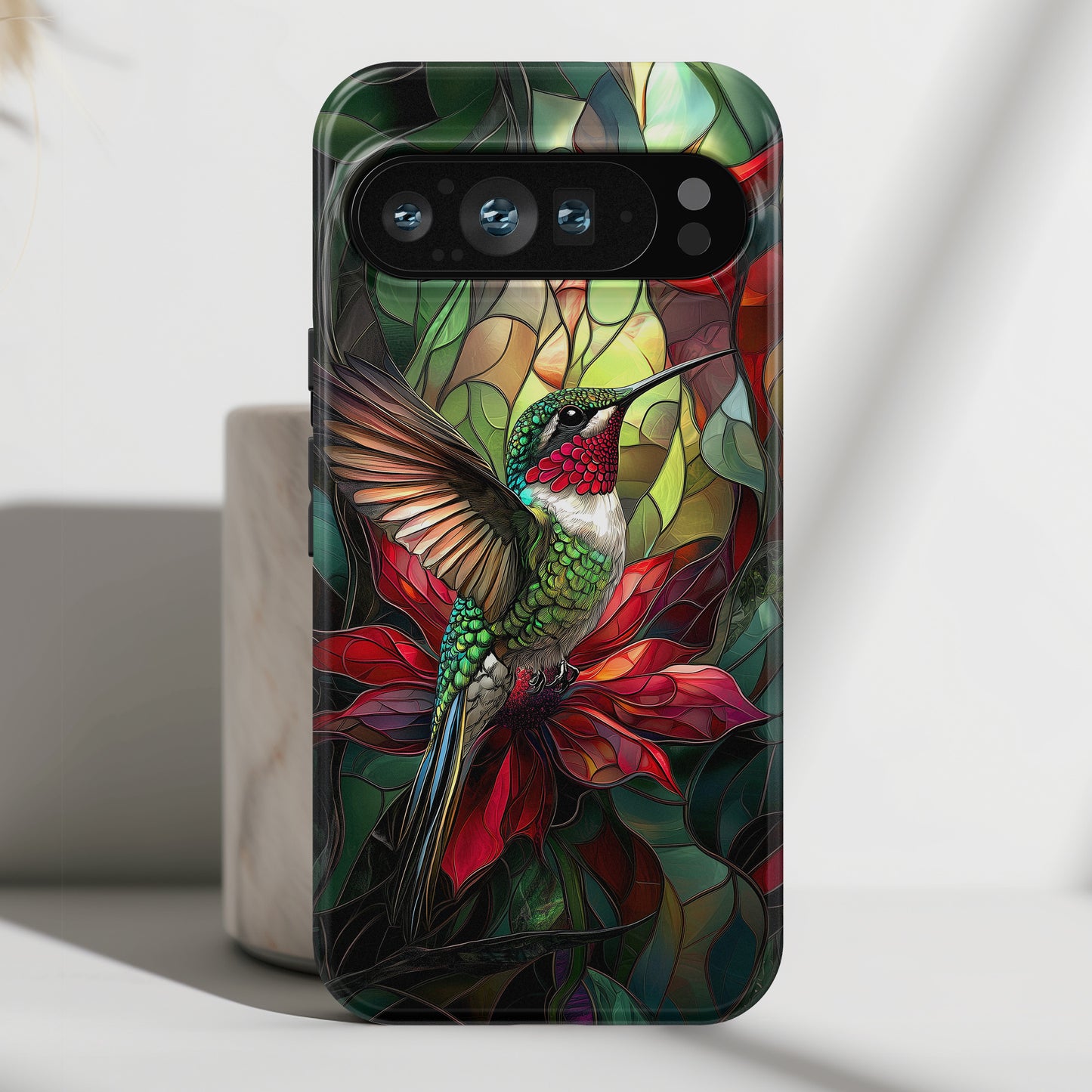 Hummingbird Stained Glass Illustration Google Pixel Phone Case