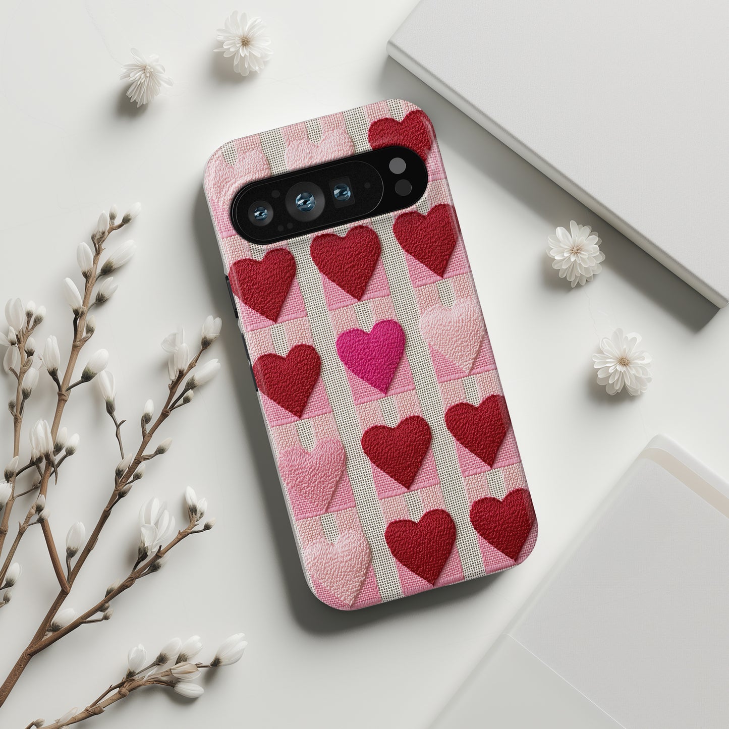 Knitted Heart Pattern Design Phone Case for Google Pixel