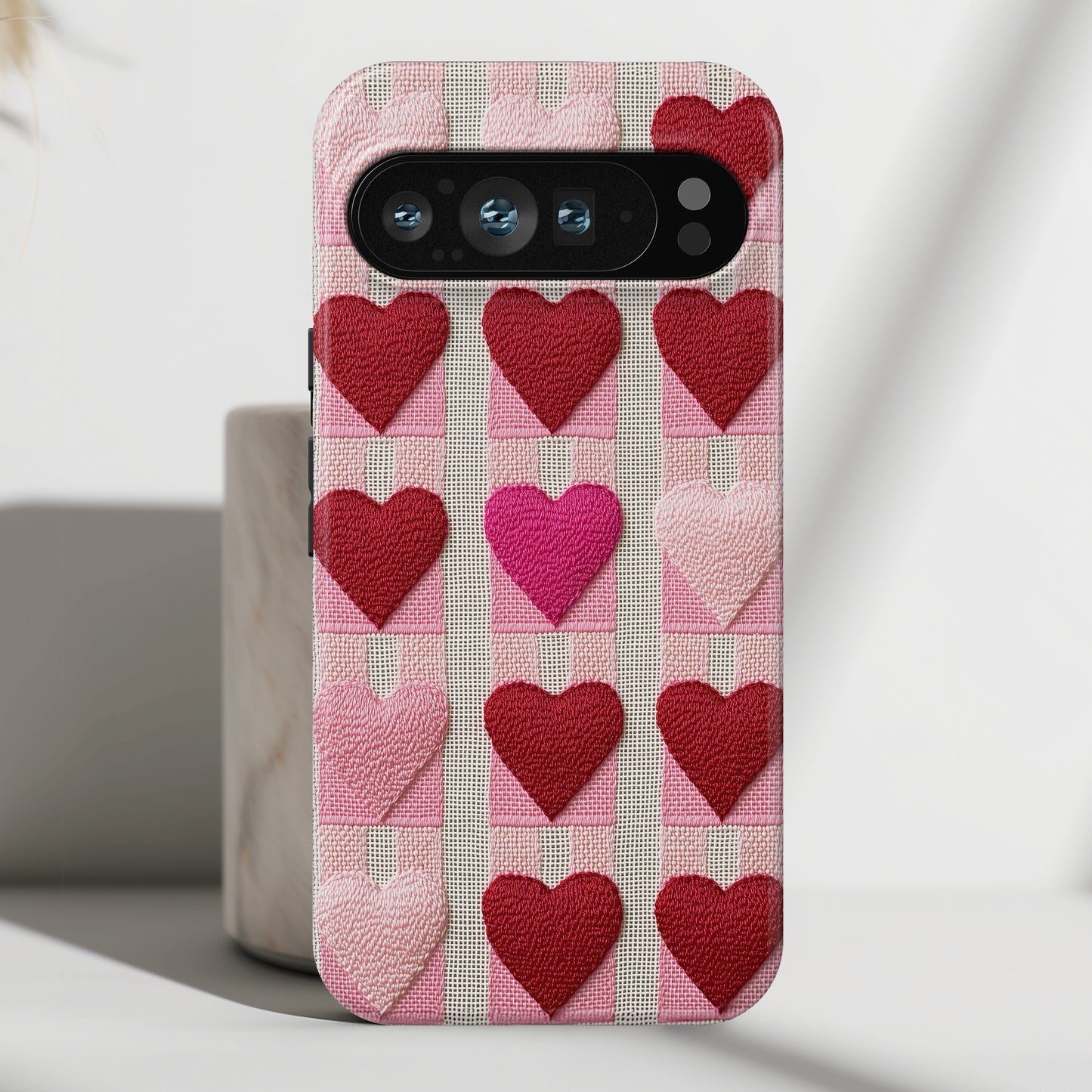 Knitted Heart Pattern Design Phone Case for Google Pixel