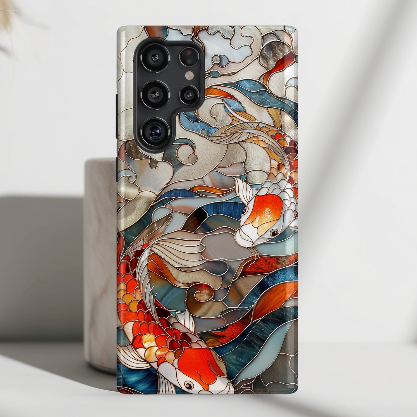 Koi Fish Stained Glass Design 1 Case for Galaxy S series Phones Koi Fish Stained Glass Design 1 Case for Galaxy S series Phones