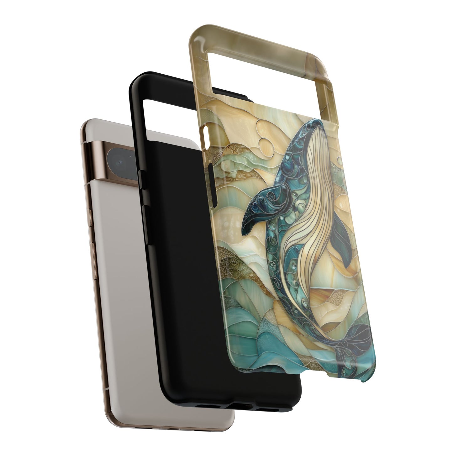 Blue Whale Stained Glass Design Print Google Pixel Phone Case