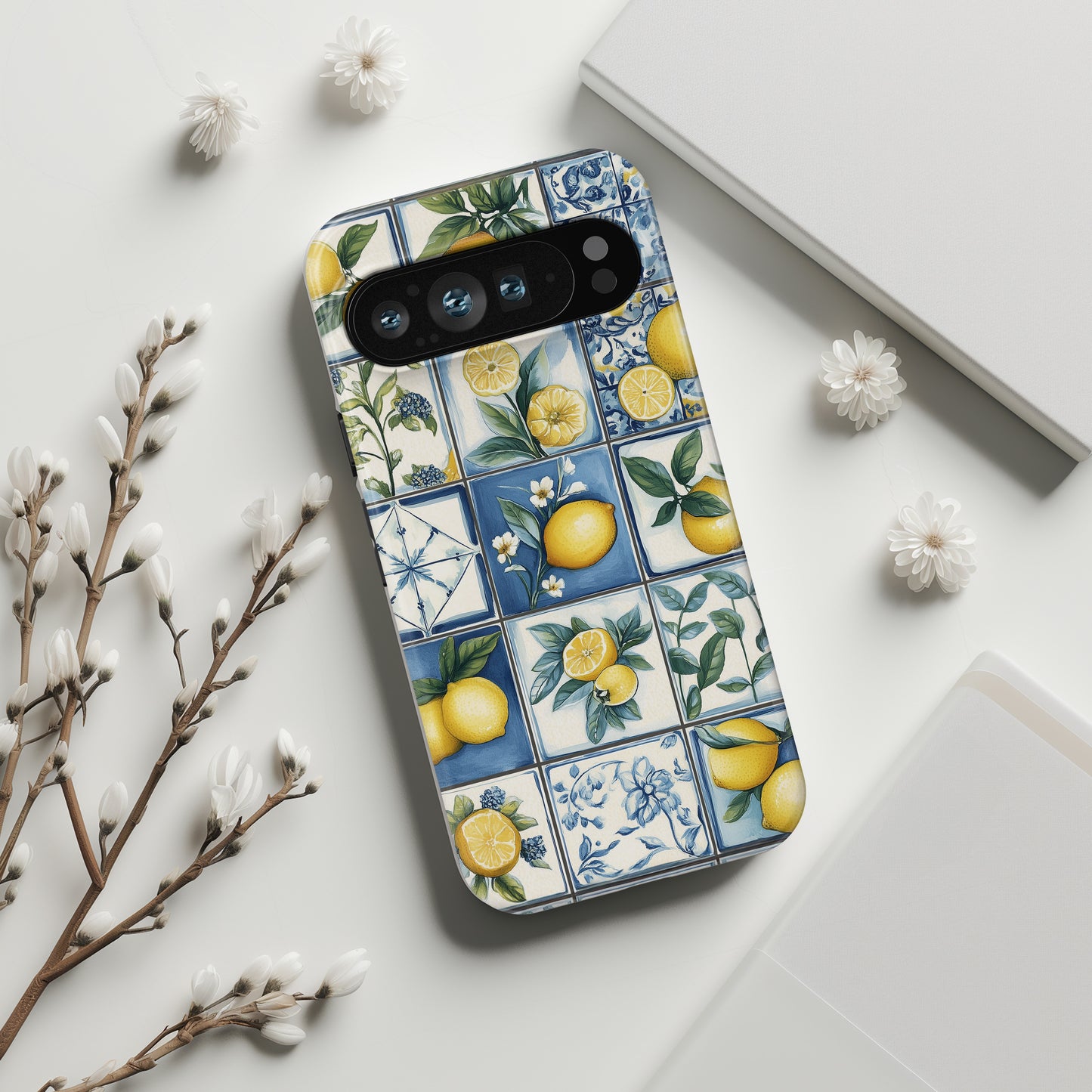 Lemon Azulejo Tiles Design Phone Case for Google Pixel
