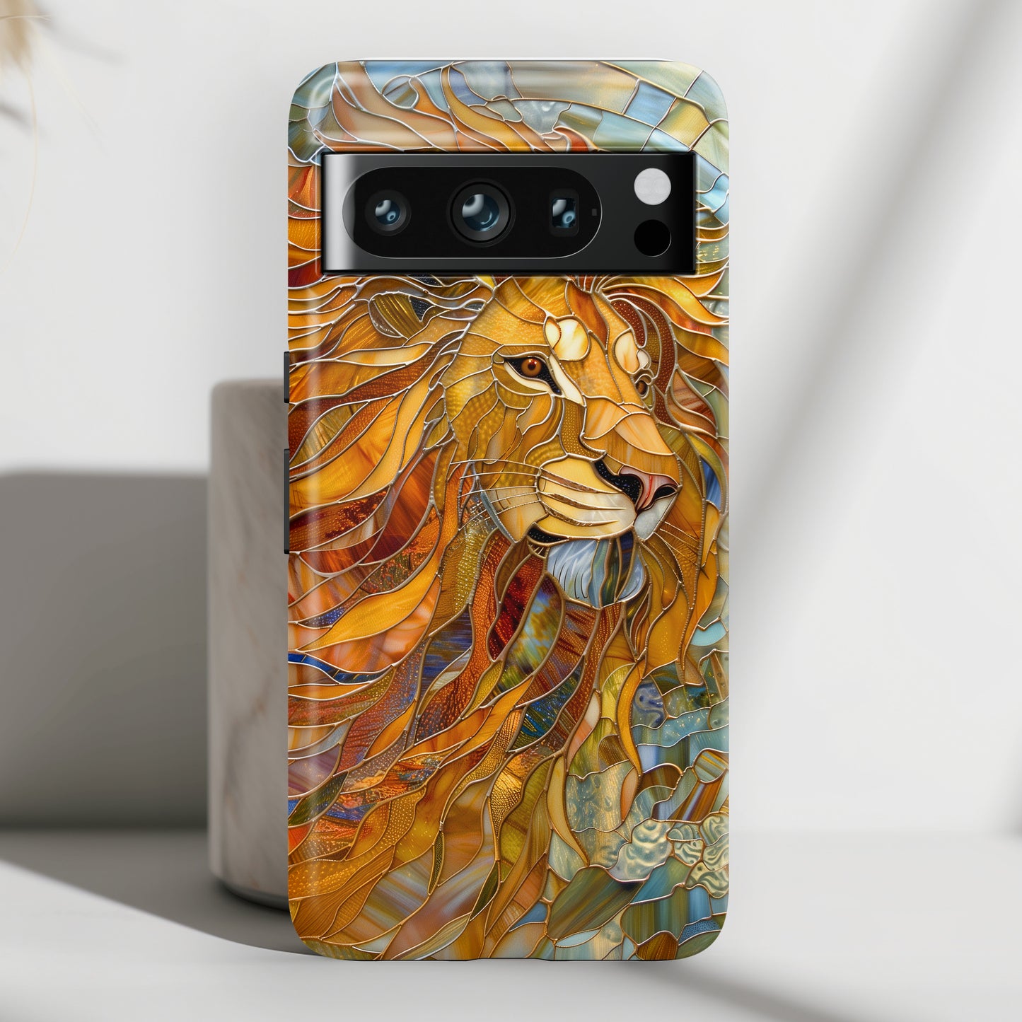 Lion Stained Glass Design Google Pixel Phone Case