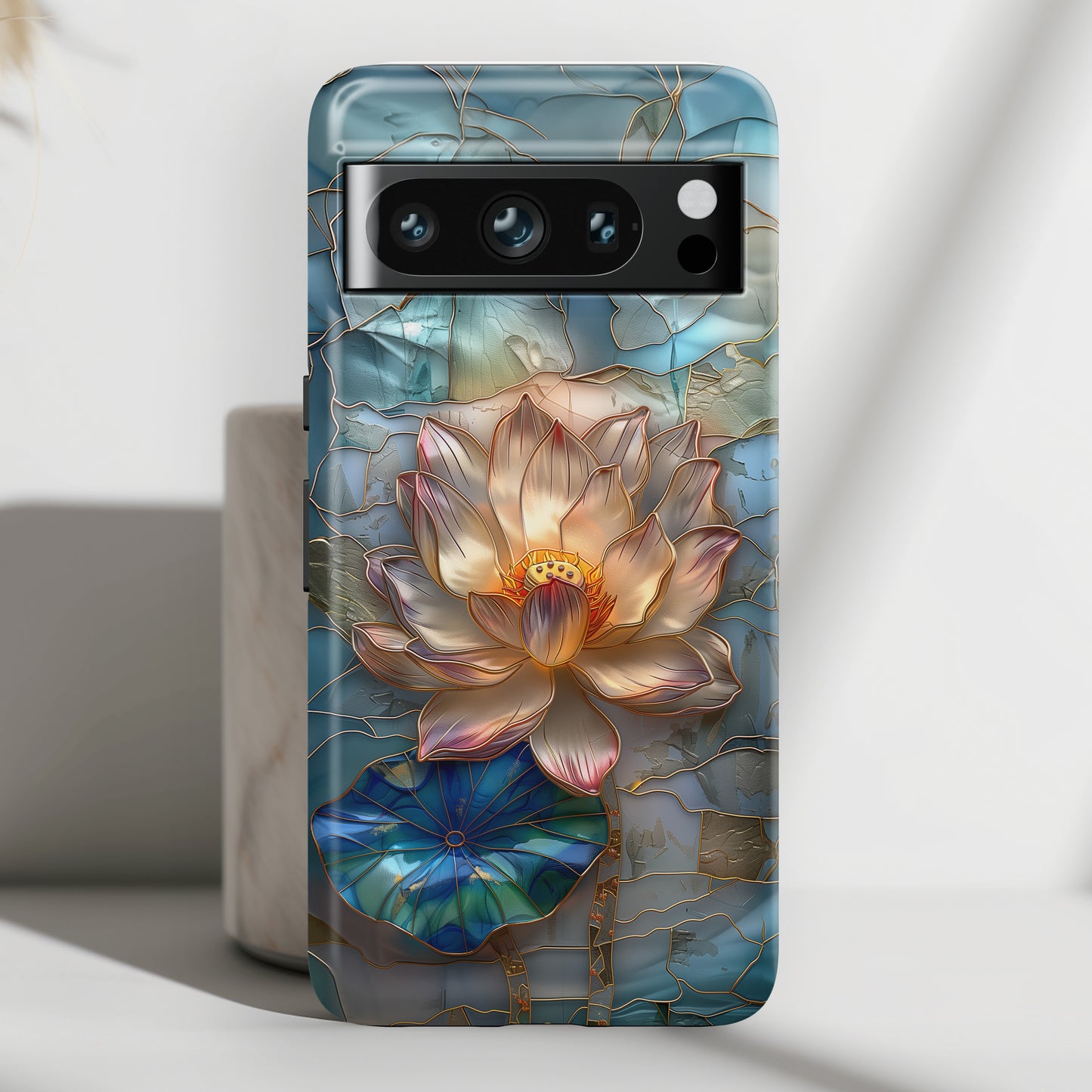 Lotus Flower Stained Glass Design Google Pixel Phone Case