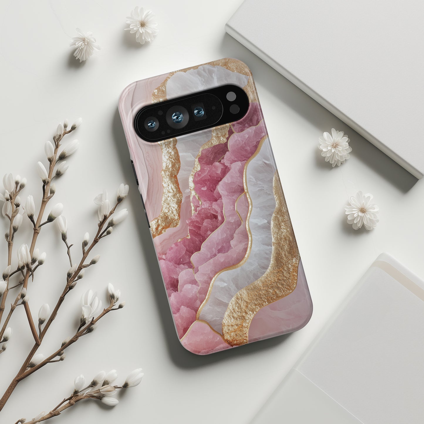 Luxurious Rose Quartz Design Phone Case for Google Pixel