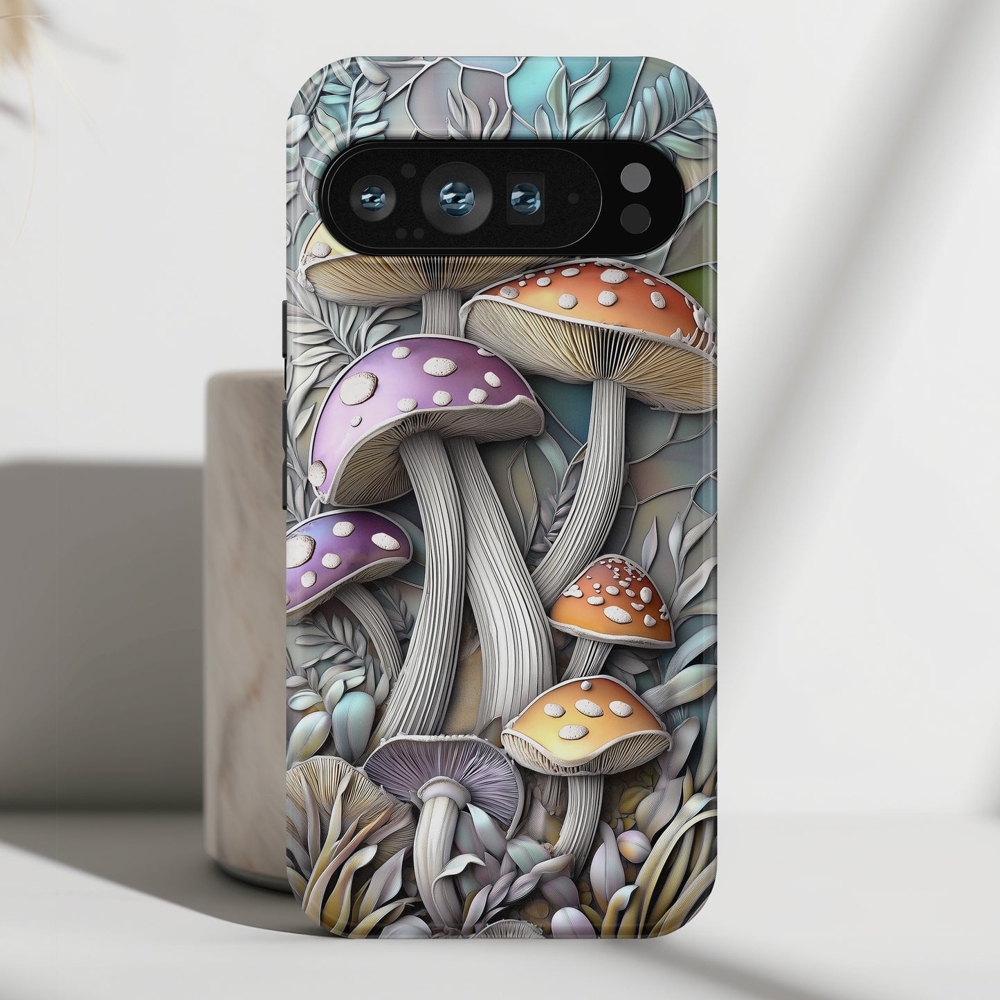 Mushroom Stained Glass Design Phone Case for Google Pixel