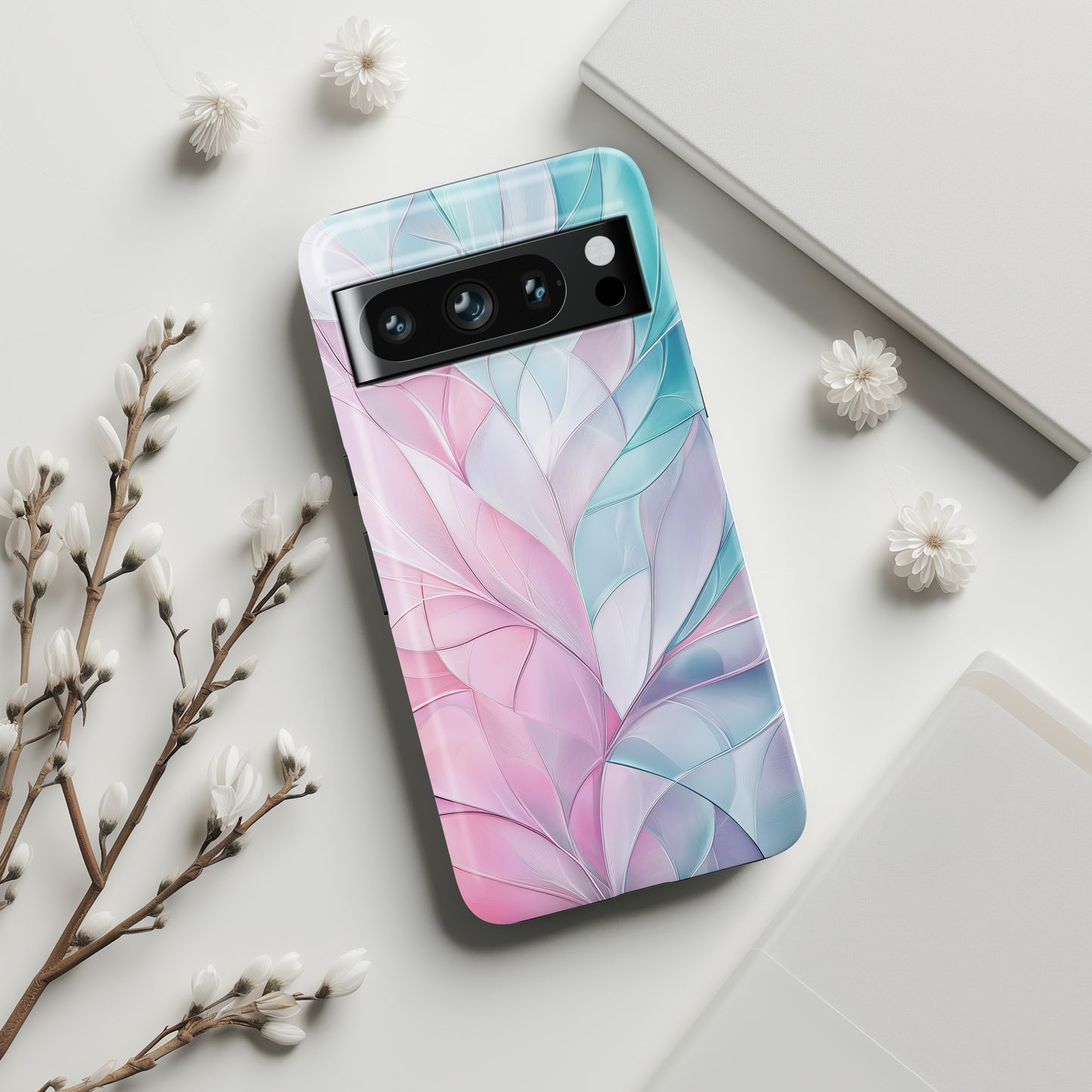 Pastel Flower Petal Stained Glass Design Google Pixel Phone Case