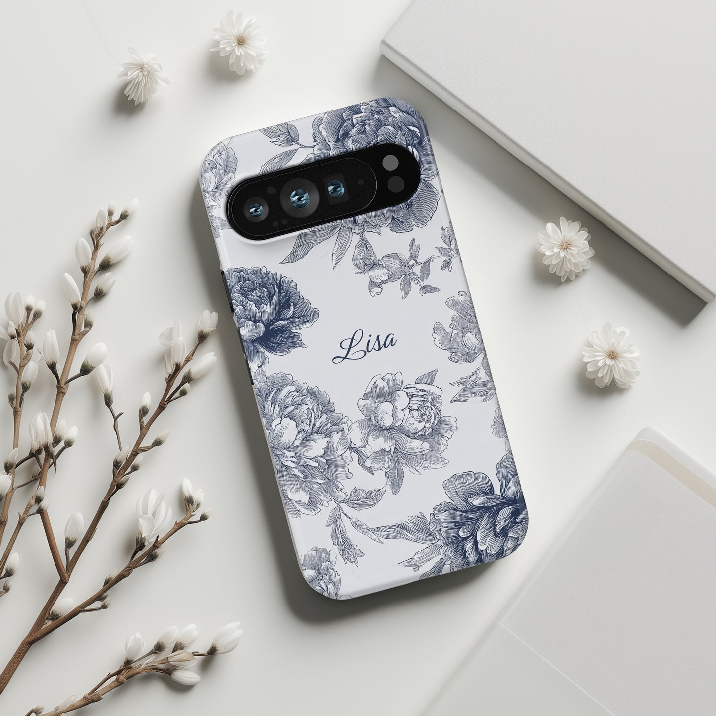 Personalisable Toile Floral Design Phone Case for Google Pixel