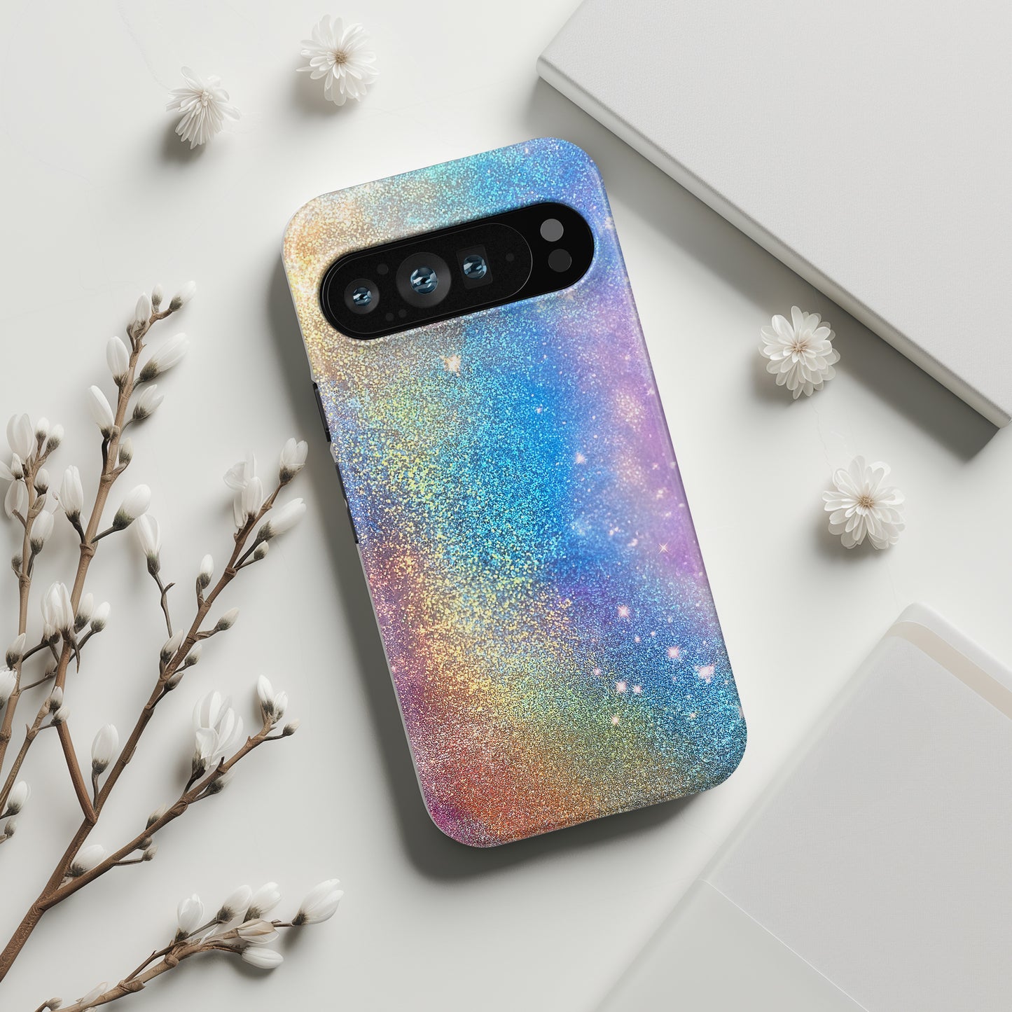 Rainbow Glitter Effect Design Phone Case for Google Pixel
