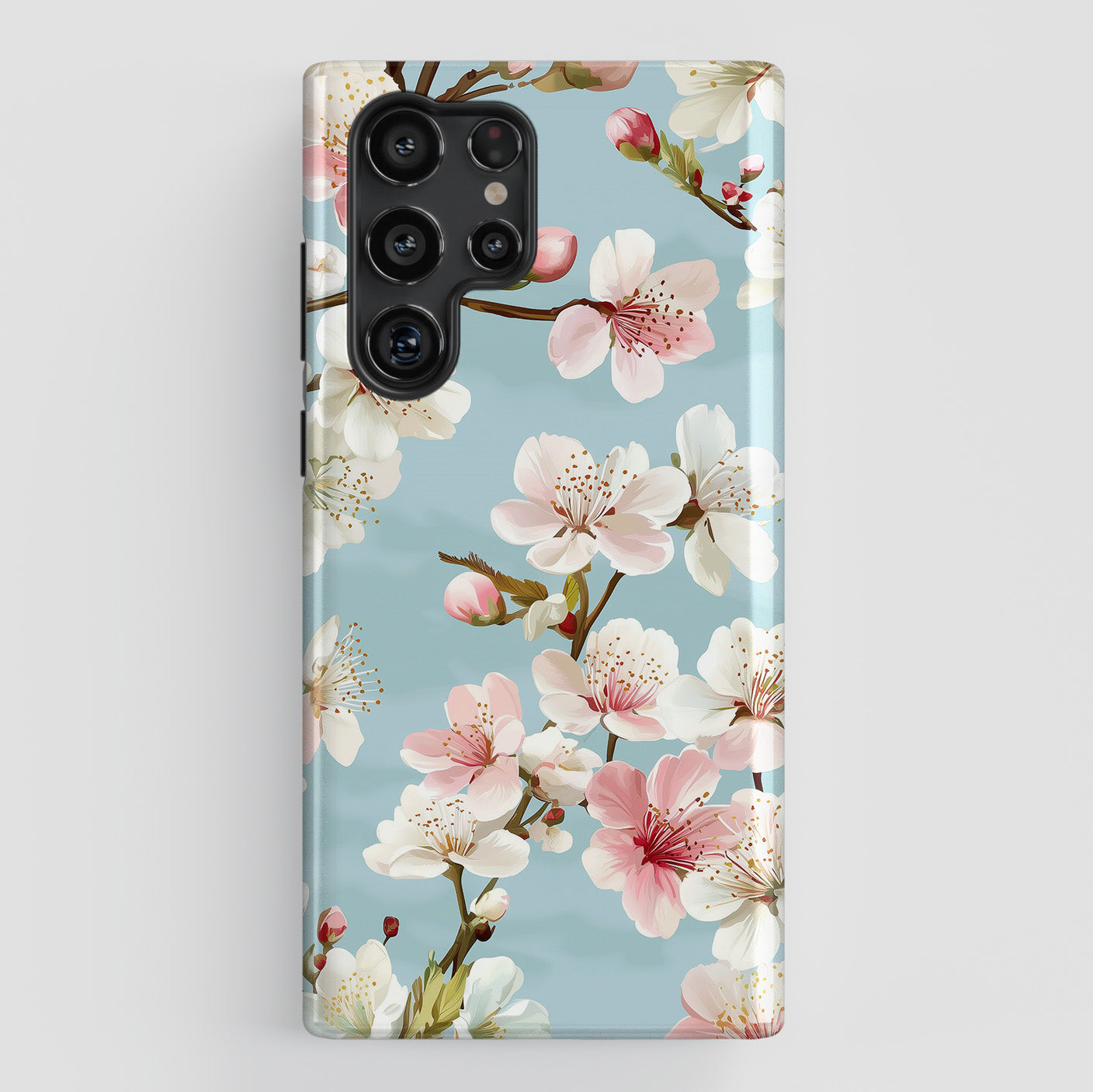 Retro Cherry Blossom Floral Design Case for Galaxy S series Phones