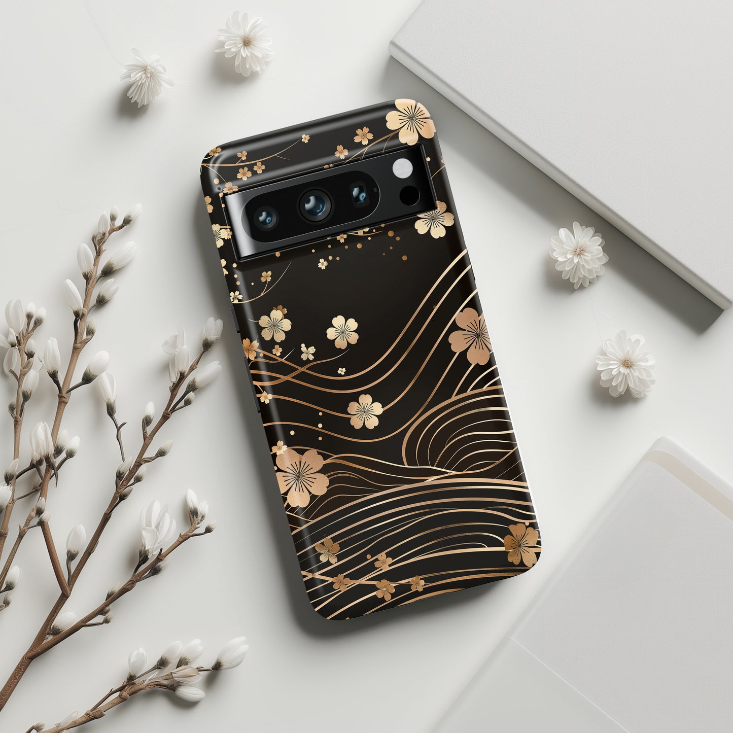 Sakura Wave Japanese Art Design Phone Case for Google Pixel