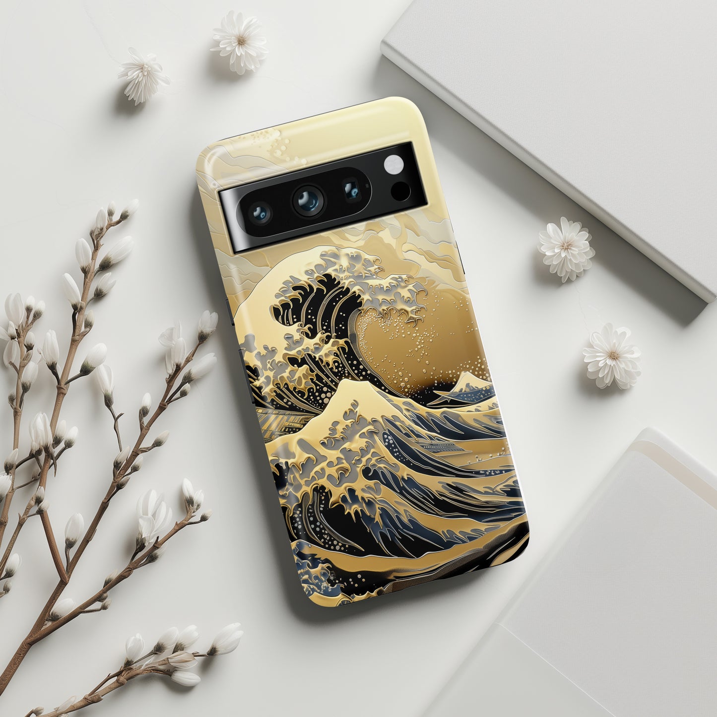 The Great Wave Gold Theme Design Google Pixel Phone Case