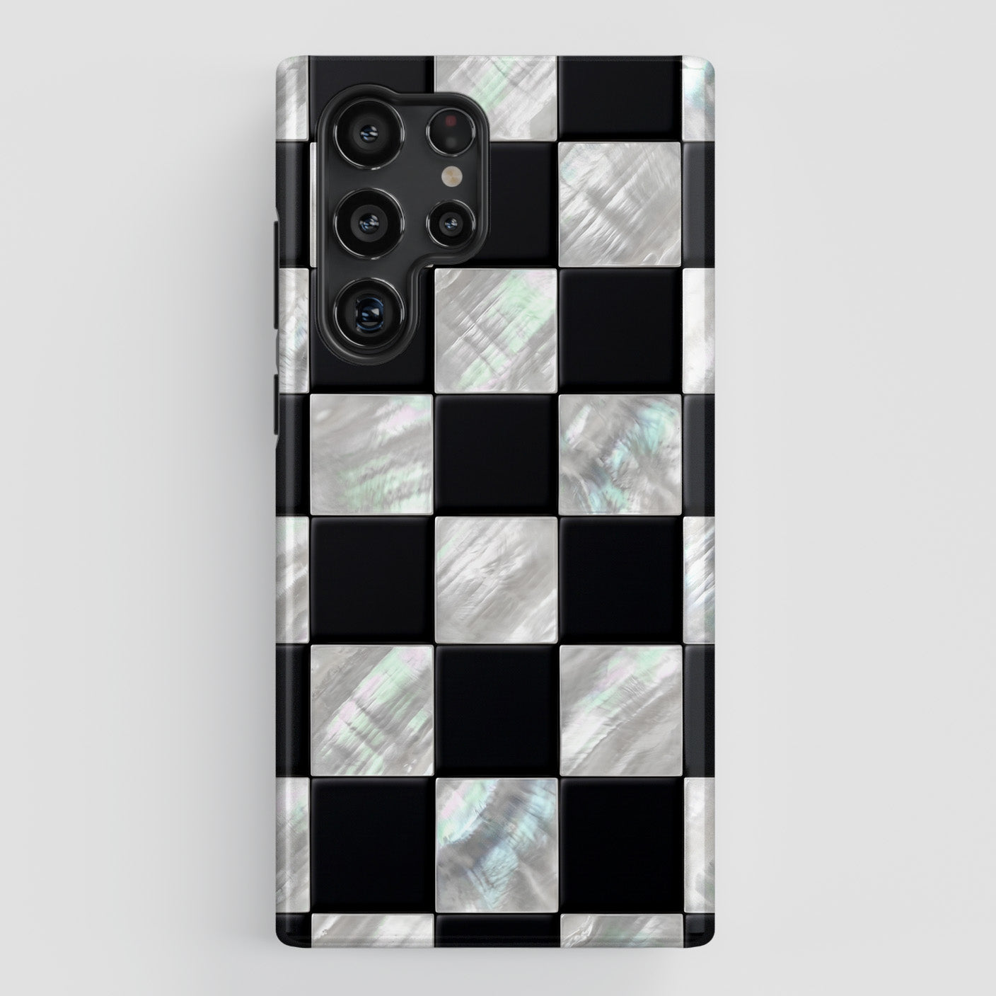 The Midnight Pearl – Inlaid Checkerboard Design Phone Case for Galaxy S series Phones