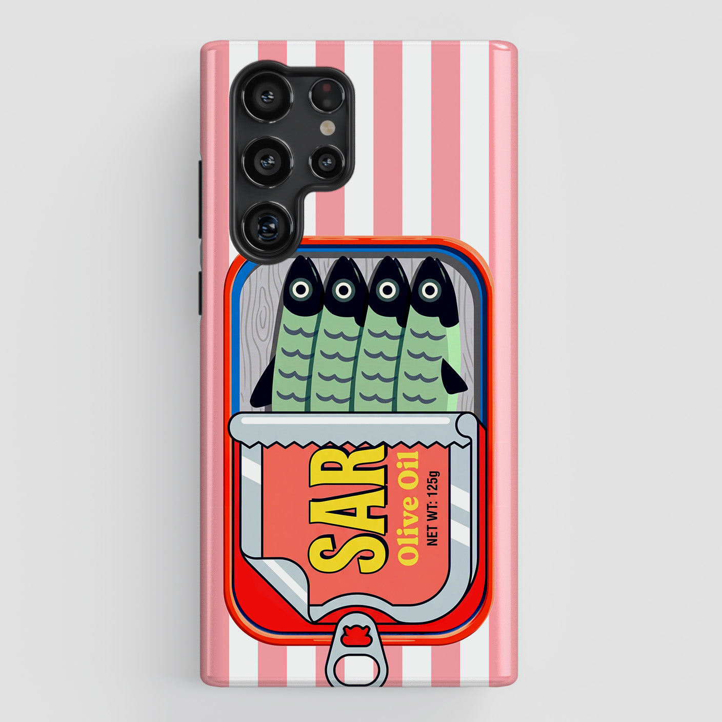 The Vintage Sardine Tin – Pop-Art Striped Design Phone Case for Galaxy S series Phones (Pink)