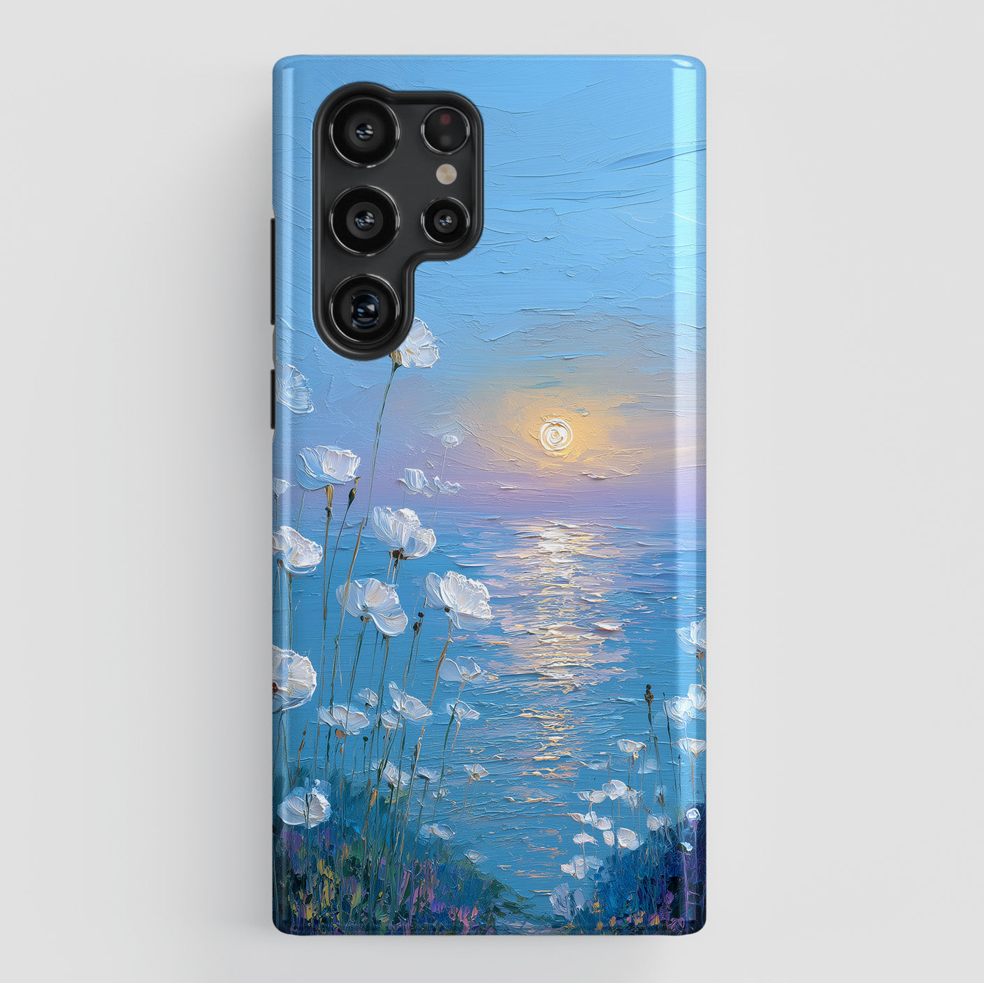 The White Sea Poppies – Coastal Impressionism Design Phone Case for Galaxy S series Phones