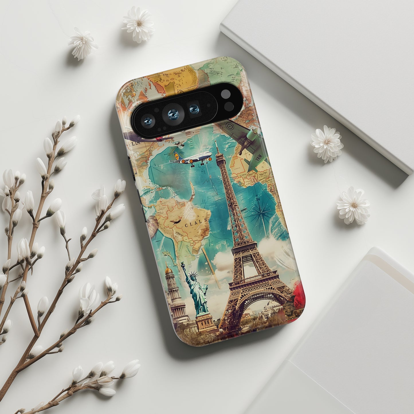 Travel Collage Design Phone Case for Google Pixel