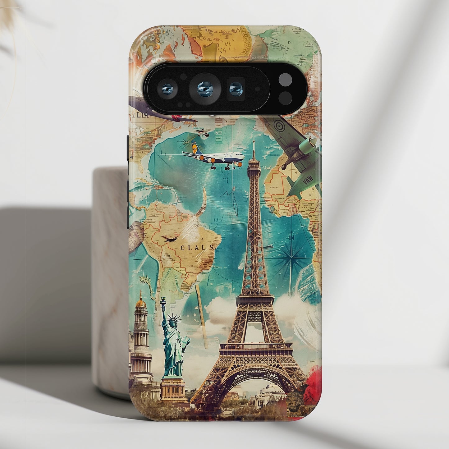 Travel Collage Design Phone Case for Google Pixel