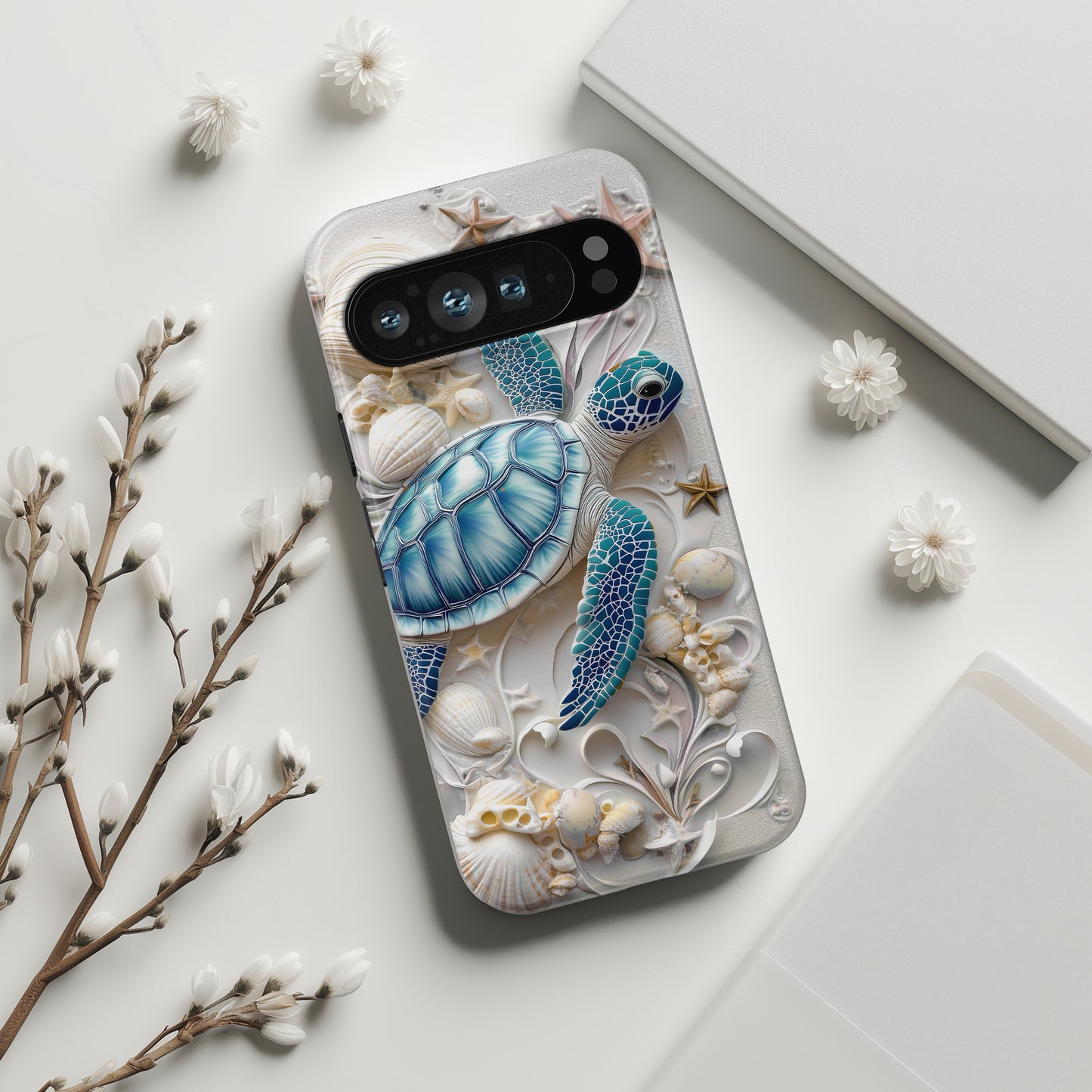 Turtle & Seashell Design Phone Case for Google Pixel