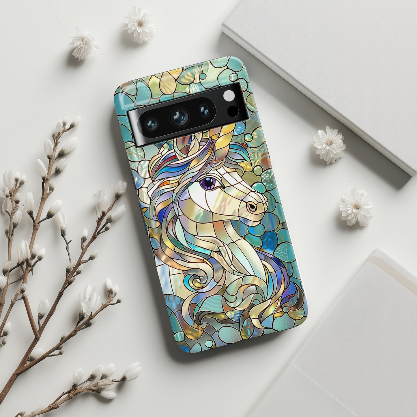 Unicorn Stained Glass Design 1 Google Pixel Phone Case