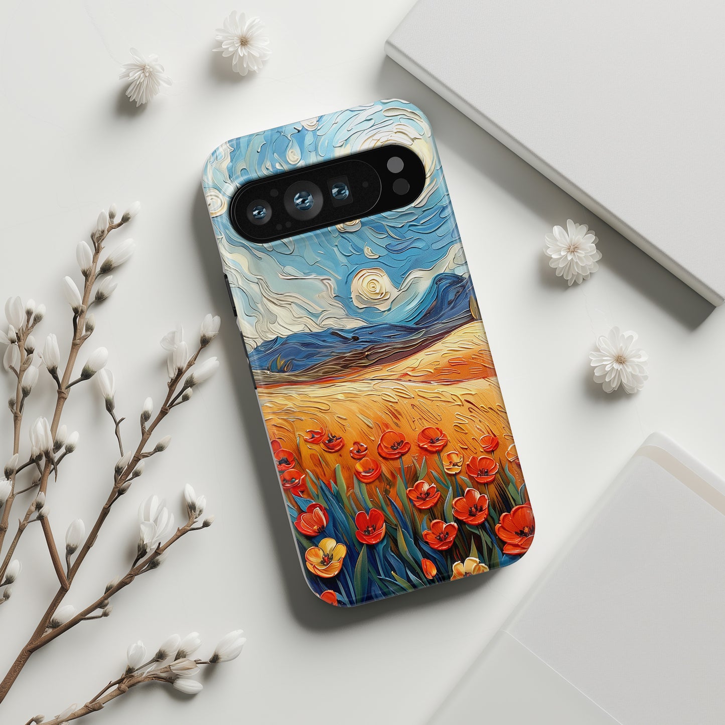 Van Gogh Style Tulip Bloom Oil Painting Design Phone Case for Google Pixel