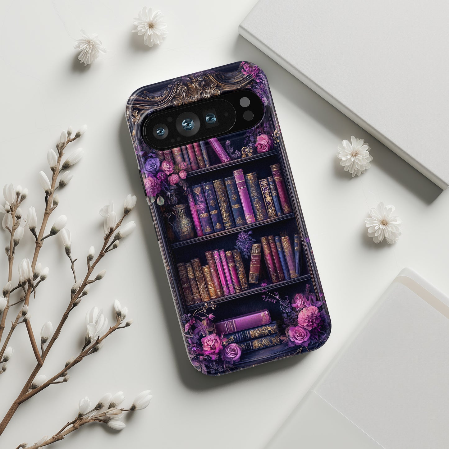 Victorian Gothic Style Bookshelf Design 2 Phone Case for Google Pixel