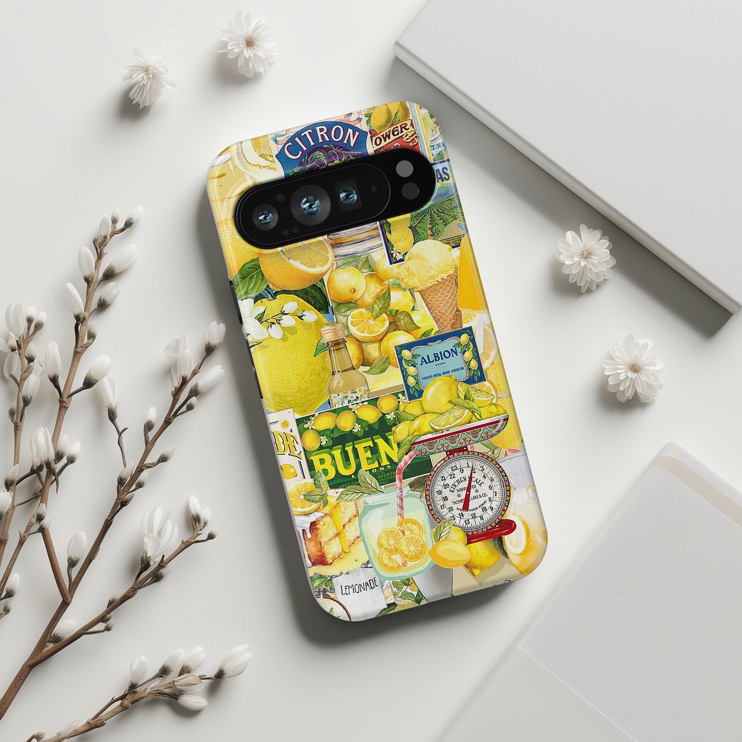 Vintage Lemon Collage Design Phone Case for Google Pixel