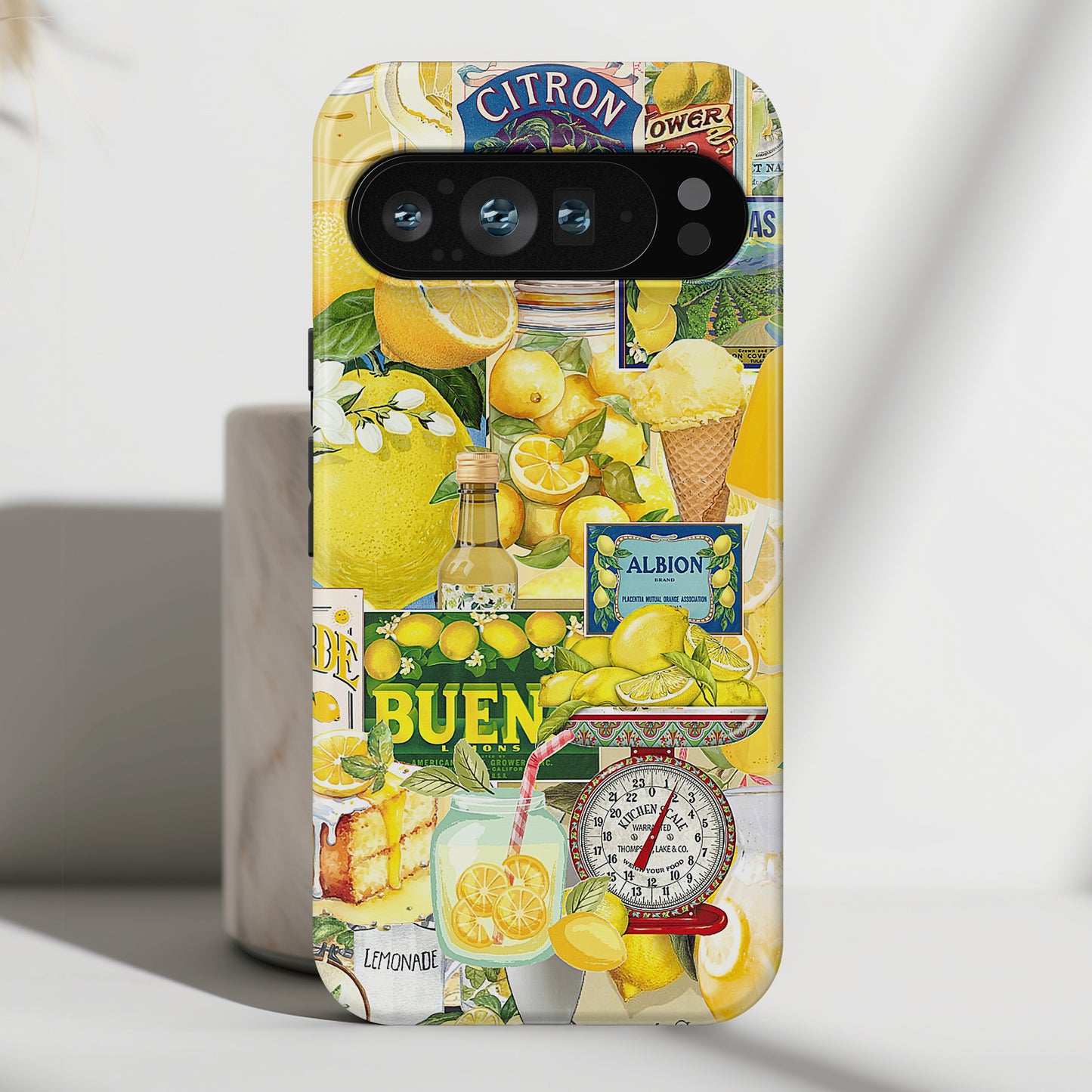Vintage Lemon Collage Design Phone Case for Google Pixel
