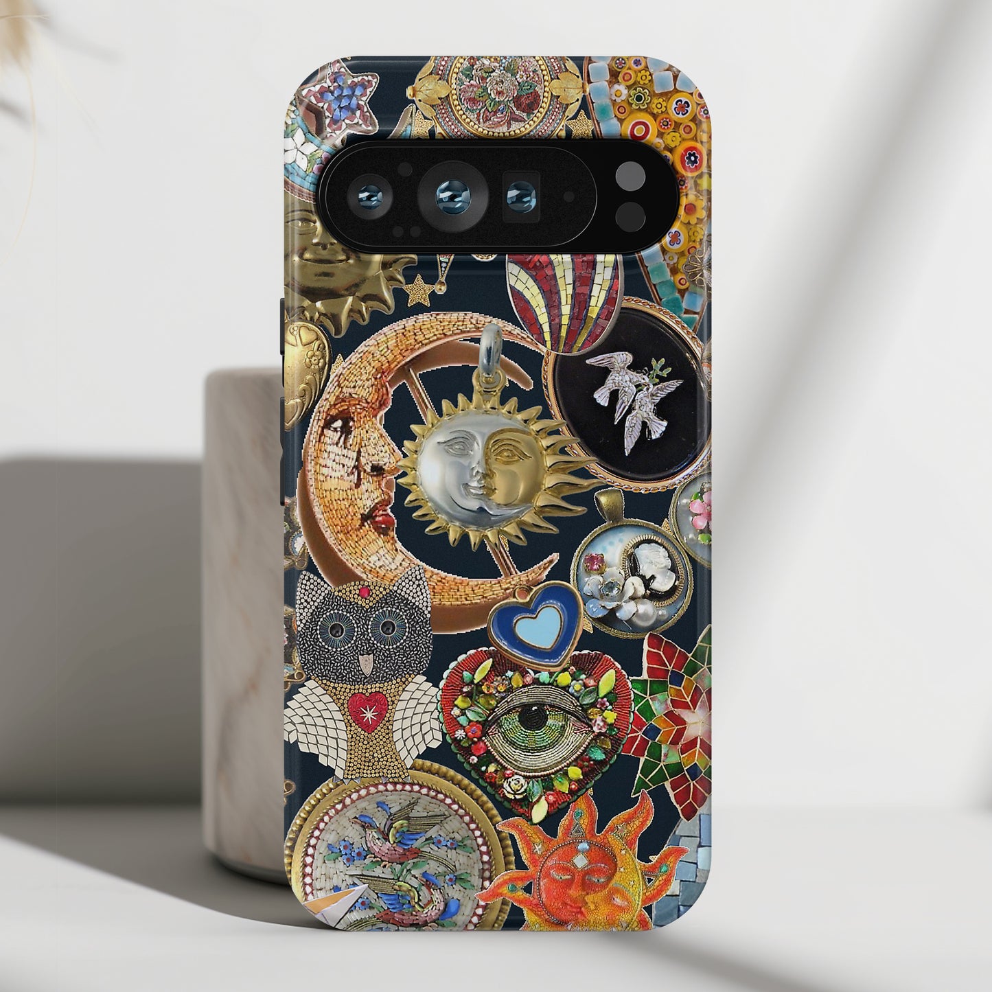 Mosaic Charm Vintage Collage Design Phone Case for Google Pixel
