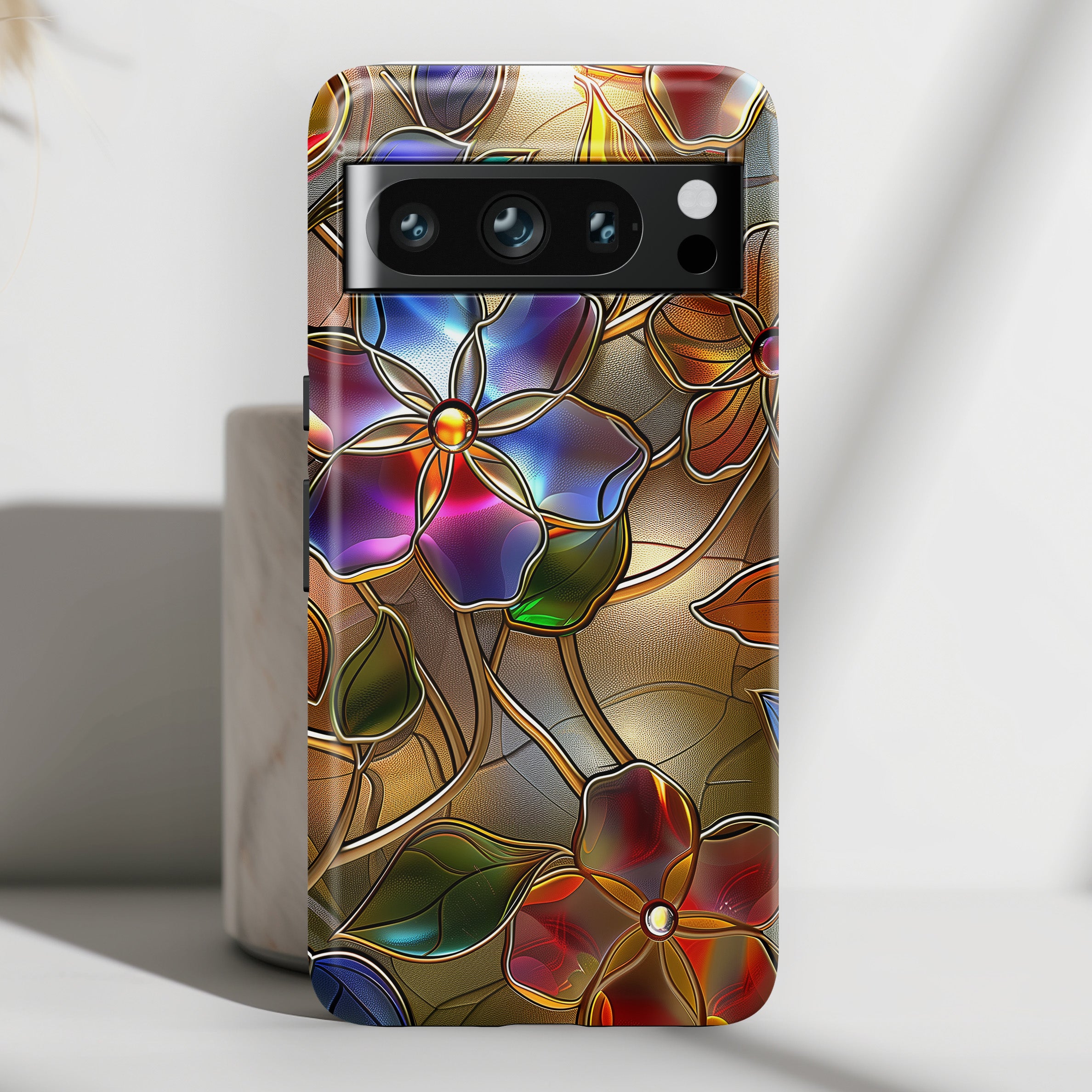 Wild Flowers Stained Glass Design Google Pixel Phone Case  SigCase