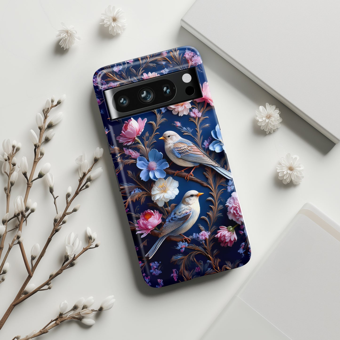 3D Birds Floral Design Google Pixel Phone Case