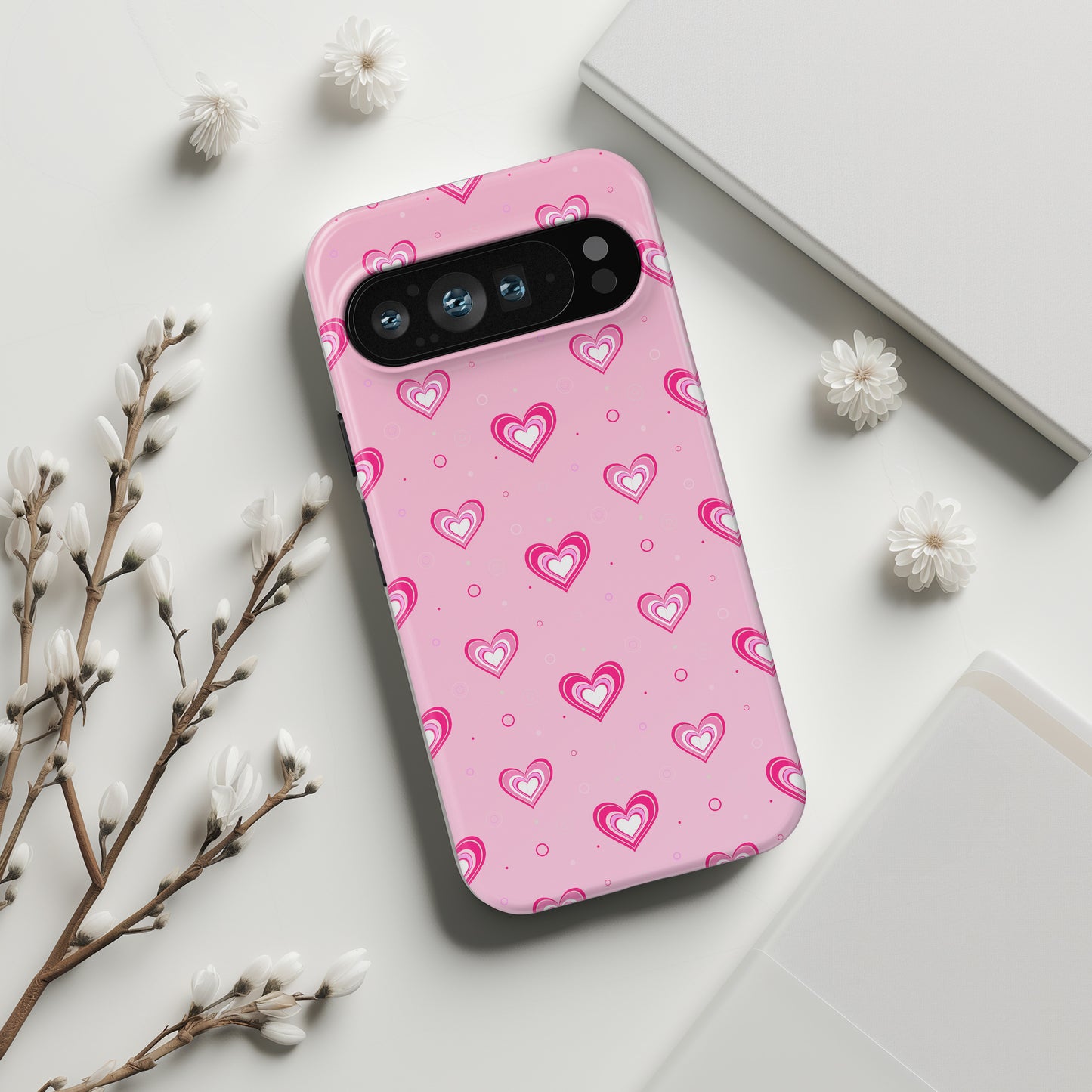 Y2K Hearts Pattern Design Phone Case for Google Pixel