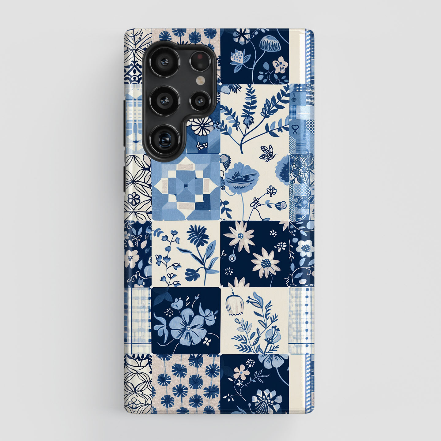 Floral Quilt Patchwork Design Case for Galaxy S series Phones