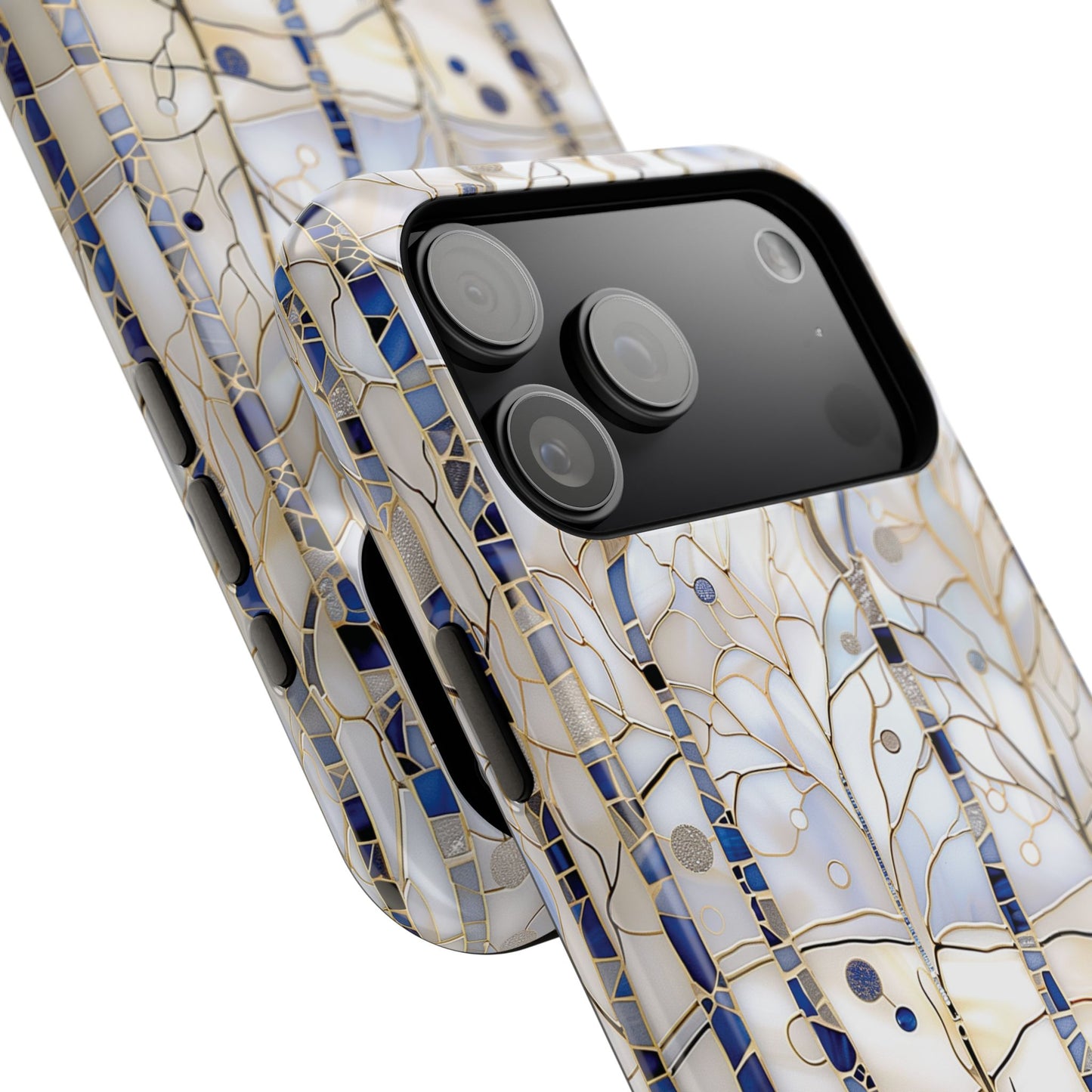 Magical Winter Forest Stained Glass Design iPhone Case
