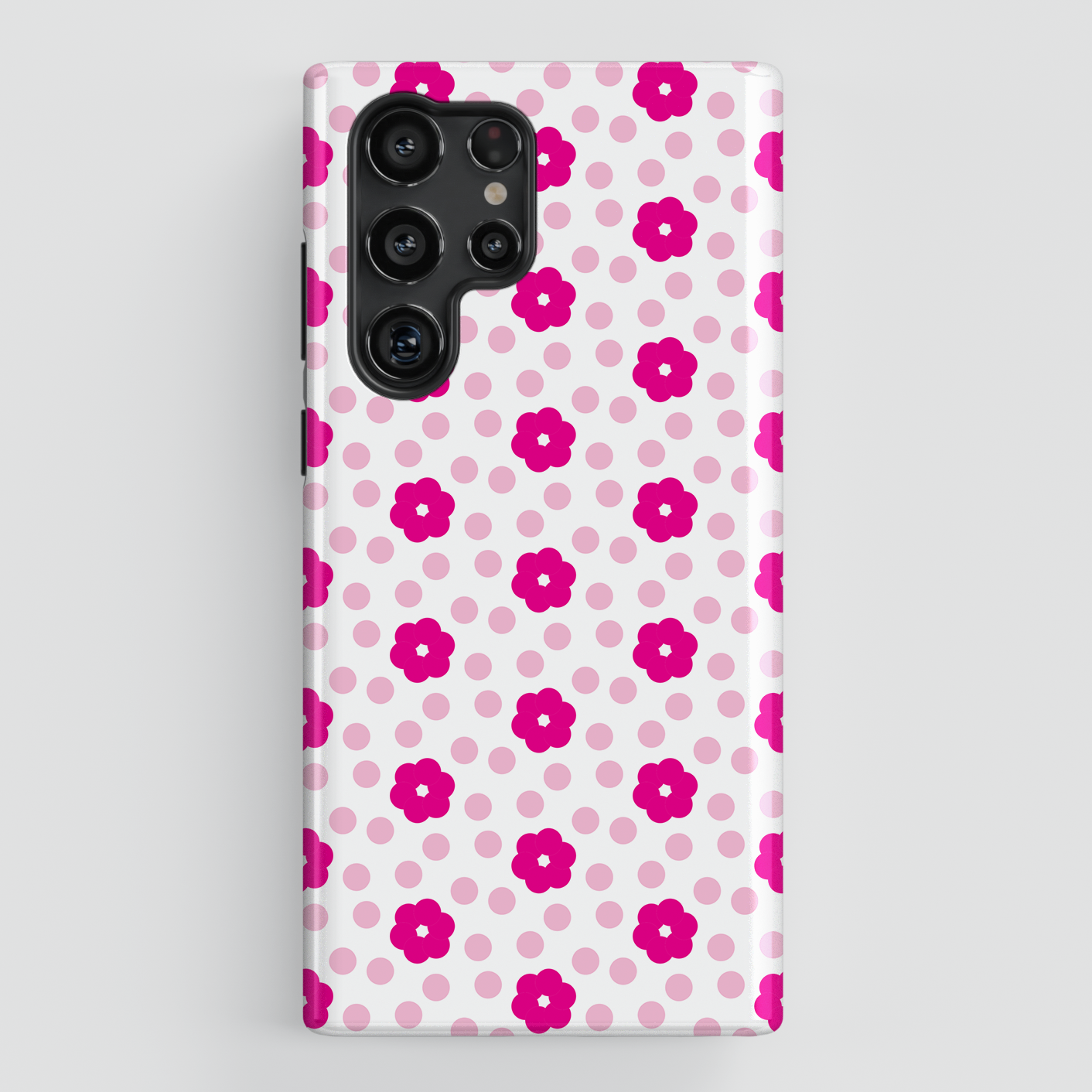 Cute Pink Flower Pattern Design Case for Galaxy S series Phones