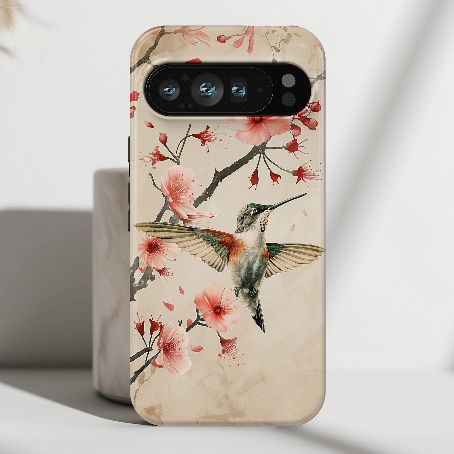 Hummingbird Cherry Blossom Vintage Design Phone Case for Google Pixel