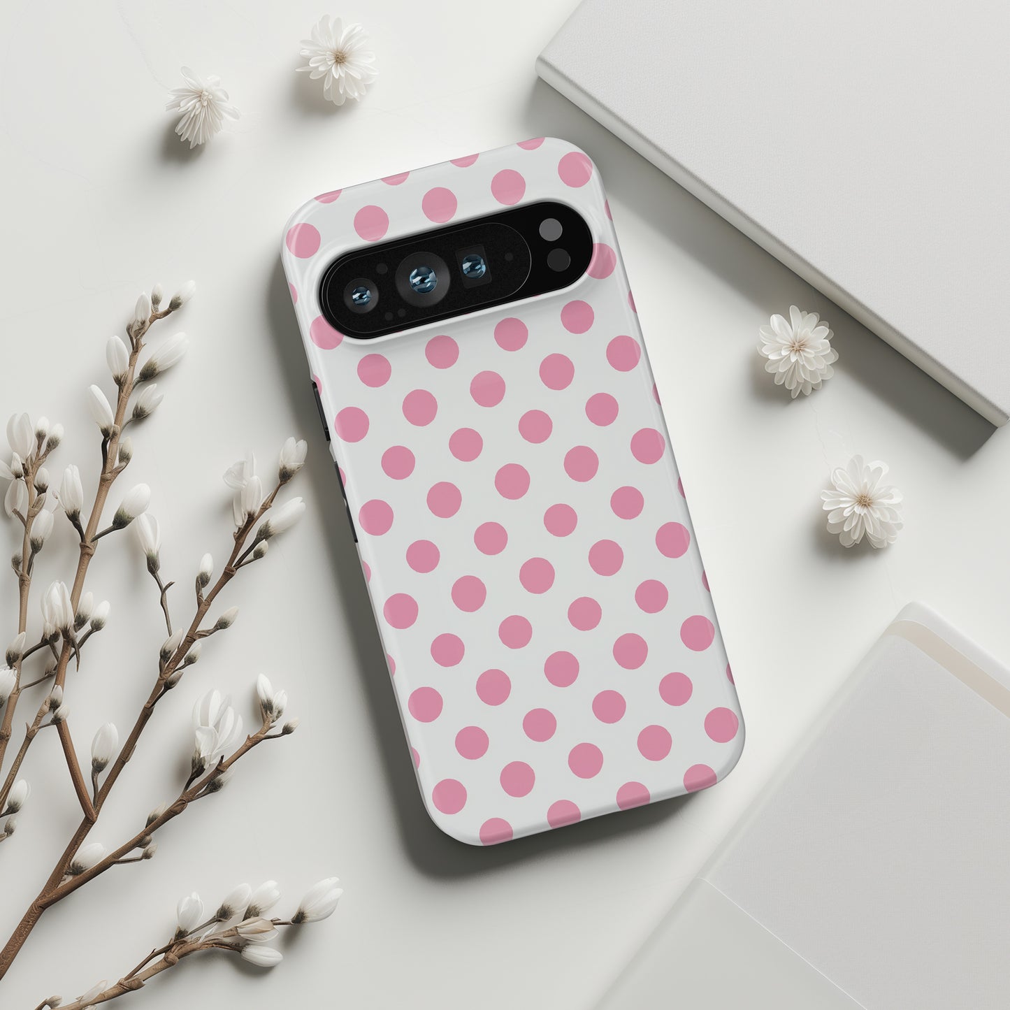 Pink Polka Dot Pattern Design Phone Case for Google Pixel