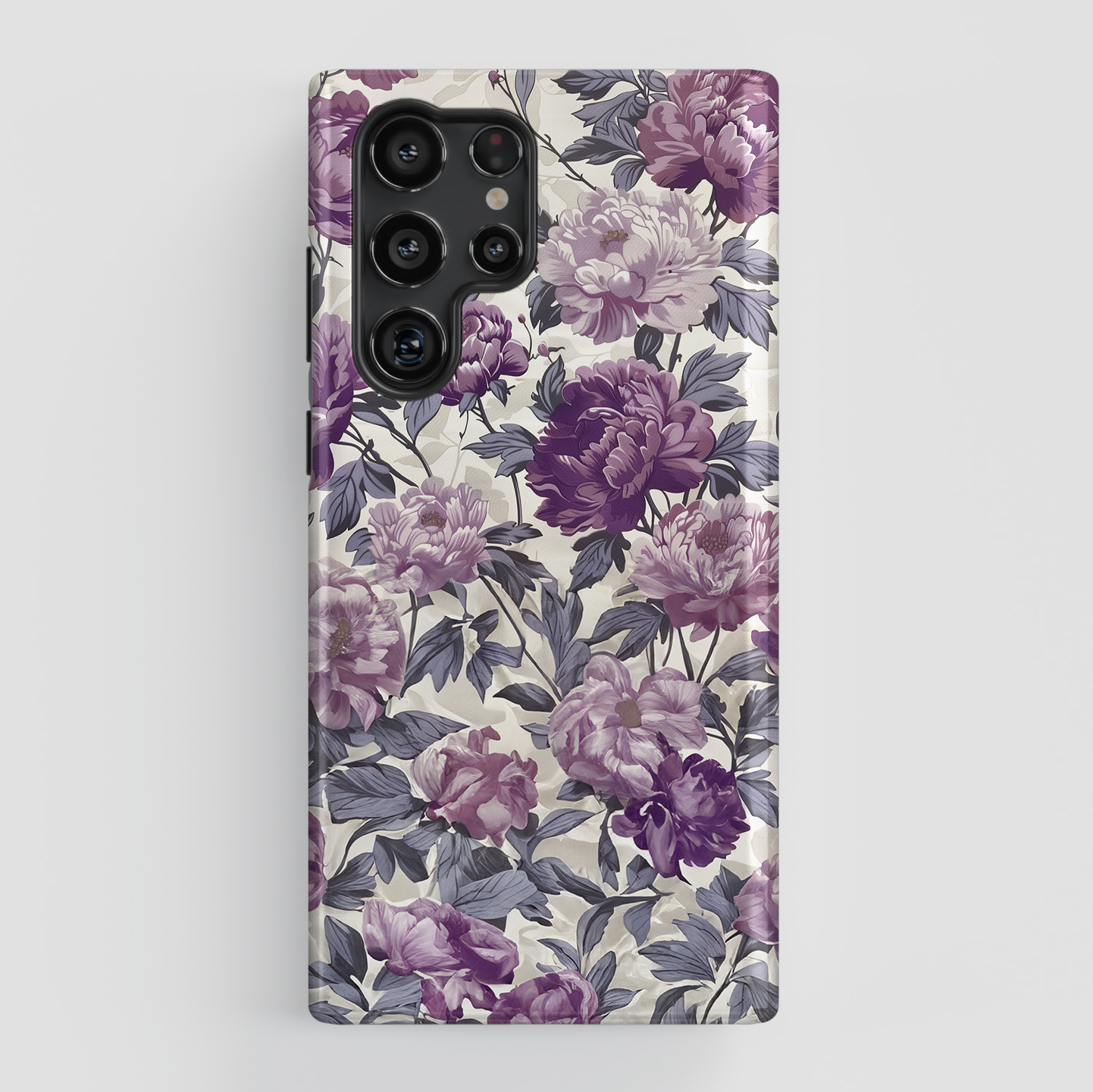 Vintage Purple Flower Art Design Case for Galaxy S series Phones