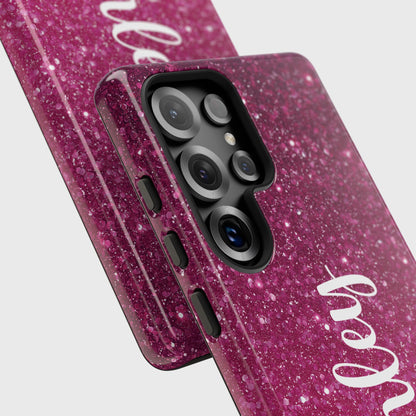 Personalisable Faux Red Glitter Design Phone Case for Galaxy S series Phones